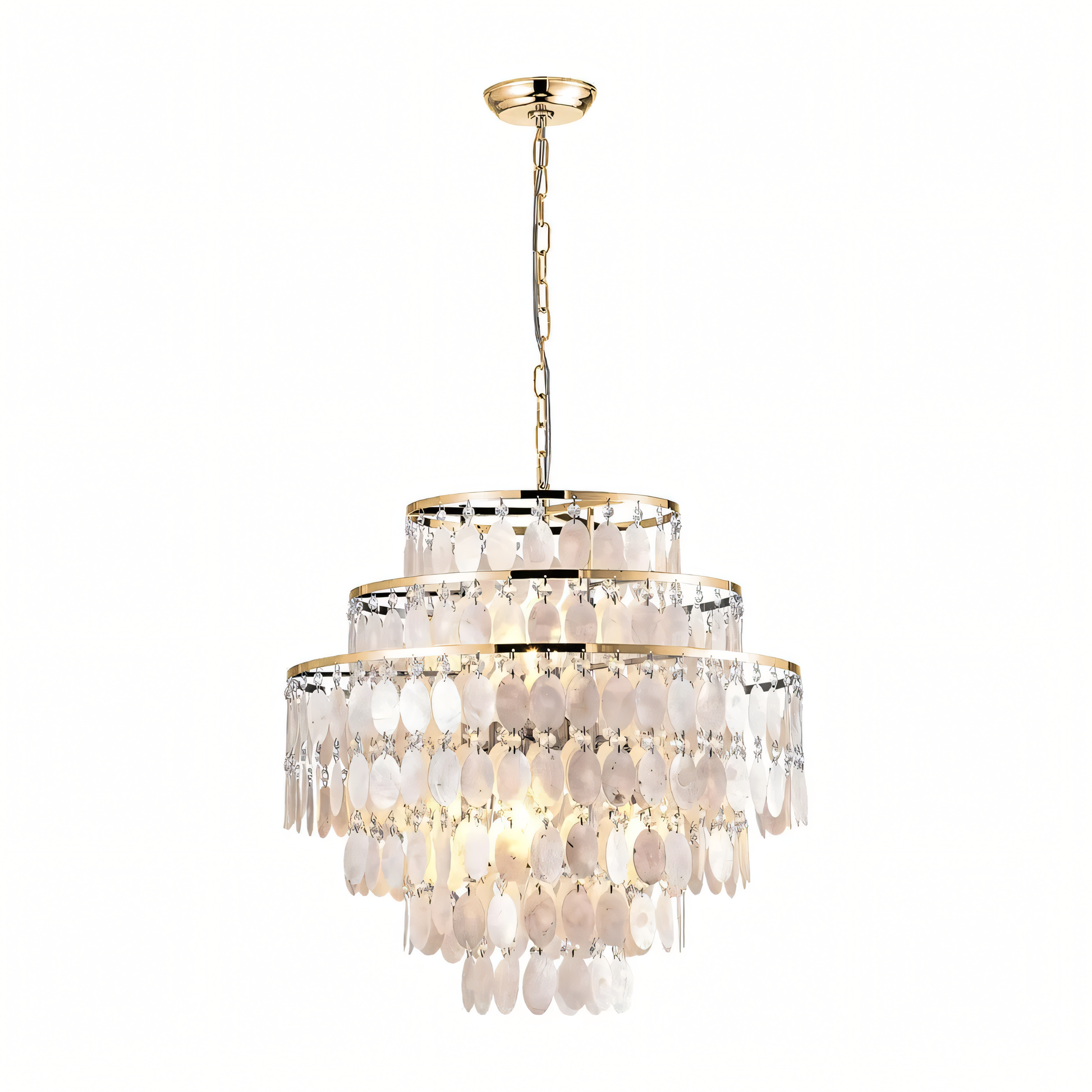 Sophisticated White Husks chandelier, a timeless addition to any natural-inspired space