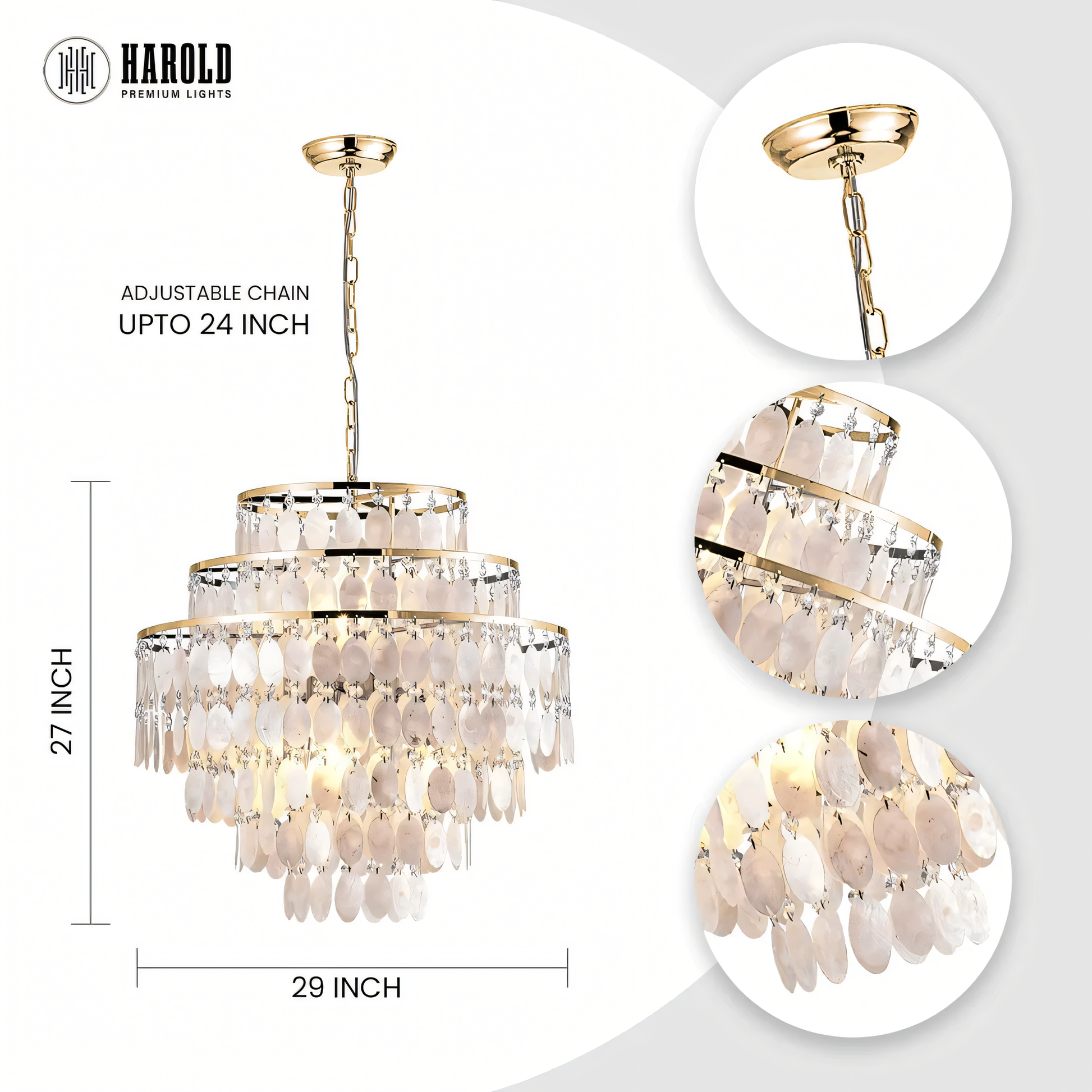 Enchanting White Husks chandelier, a harmonious blend of light and organic forms