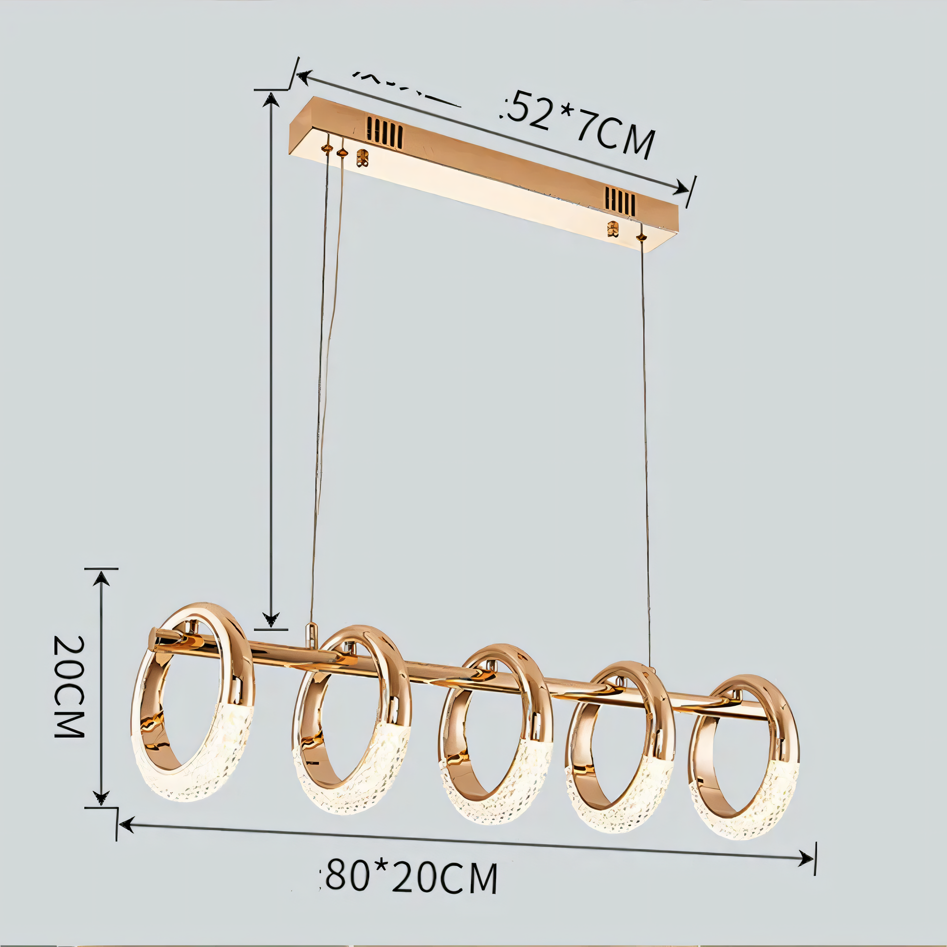 Adjustable hanging height for customized lighting