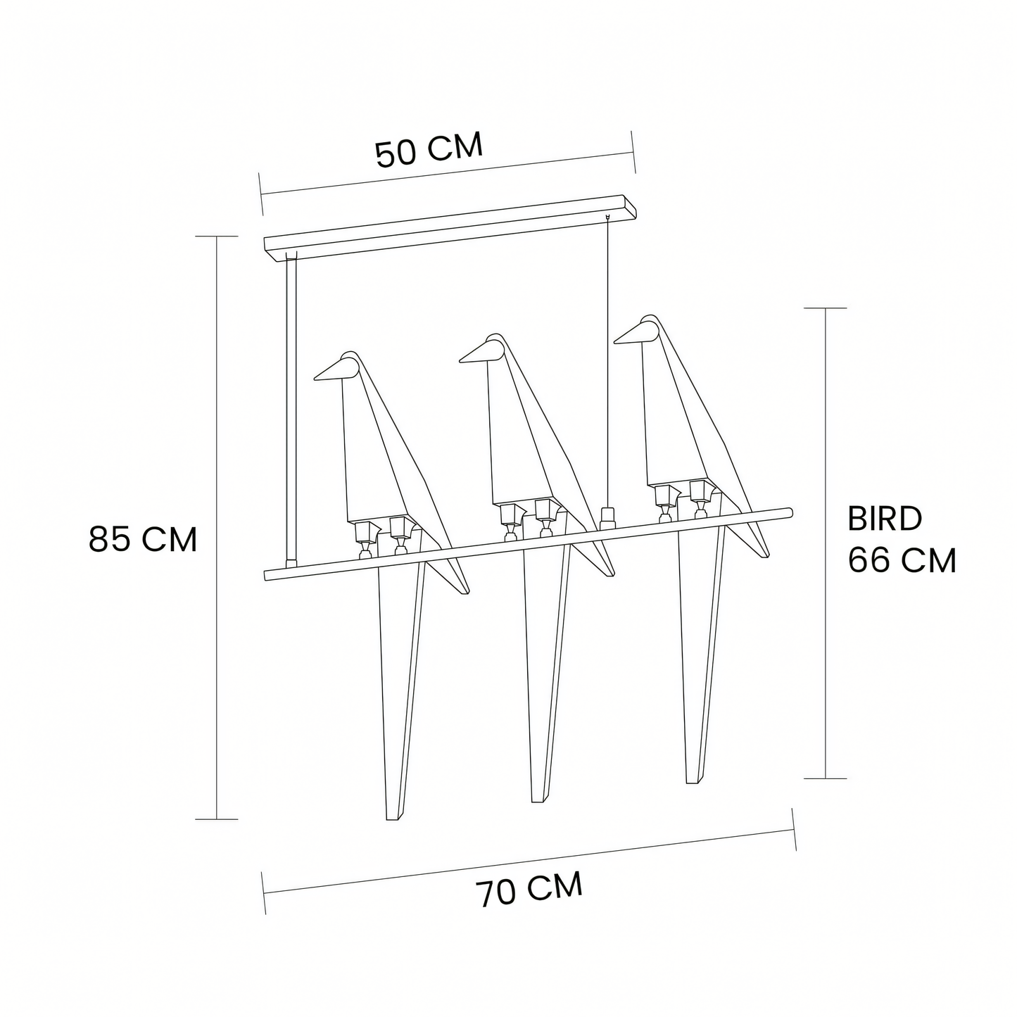 Sparkling brilliance of the Tri-Canary Hanging Light