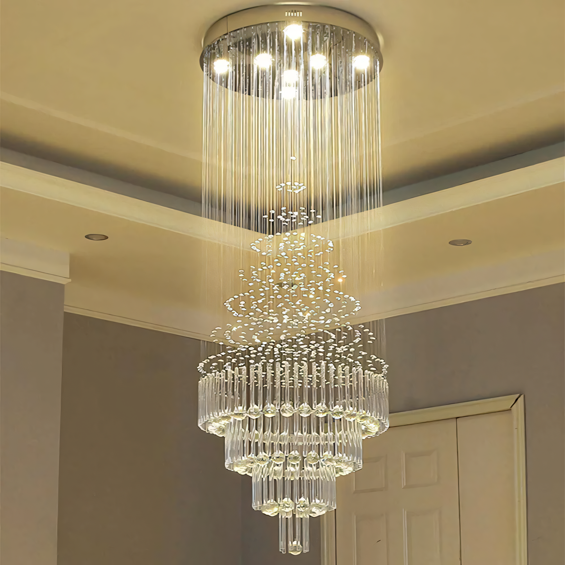 Soft, ambient LED lighting in captivating island-themed chandelier