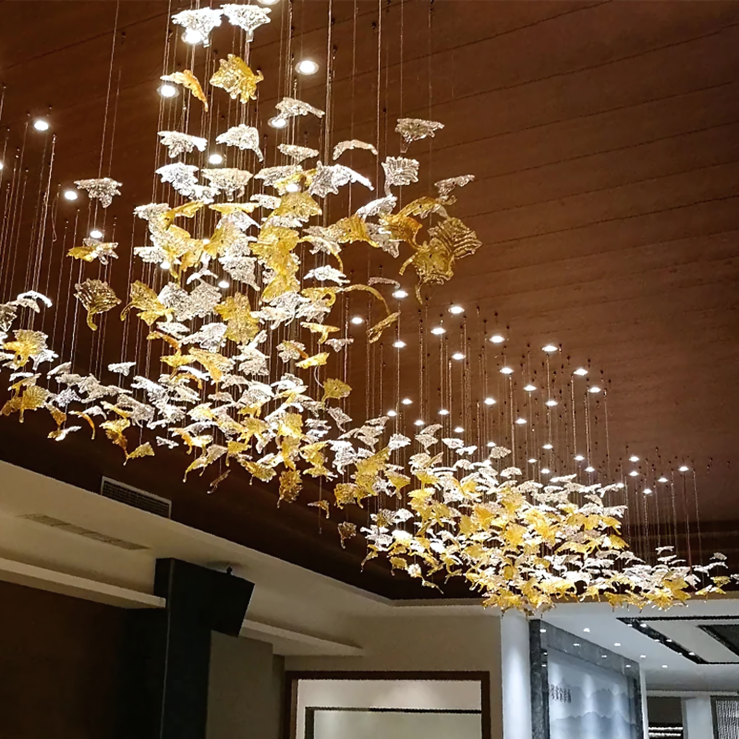 Autumn Leaves Chandelier, a captivating centerpiece in the Forest's luxury villa