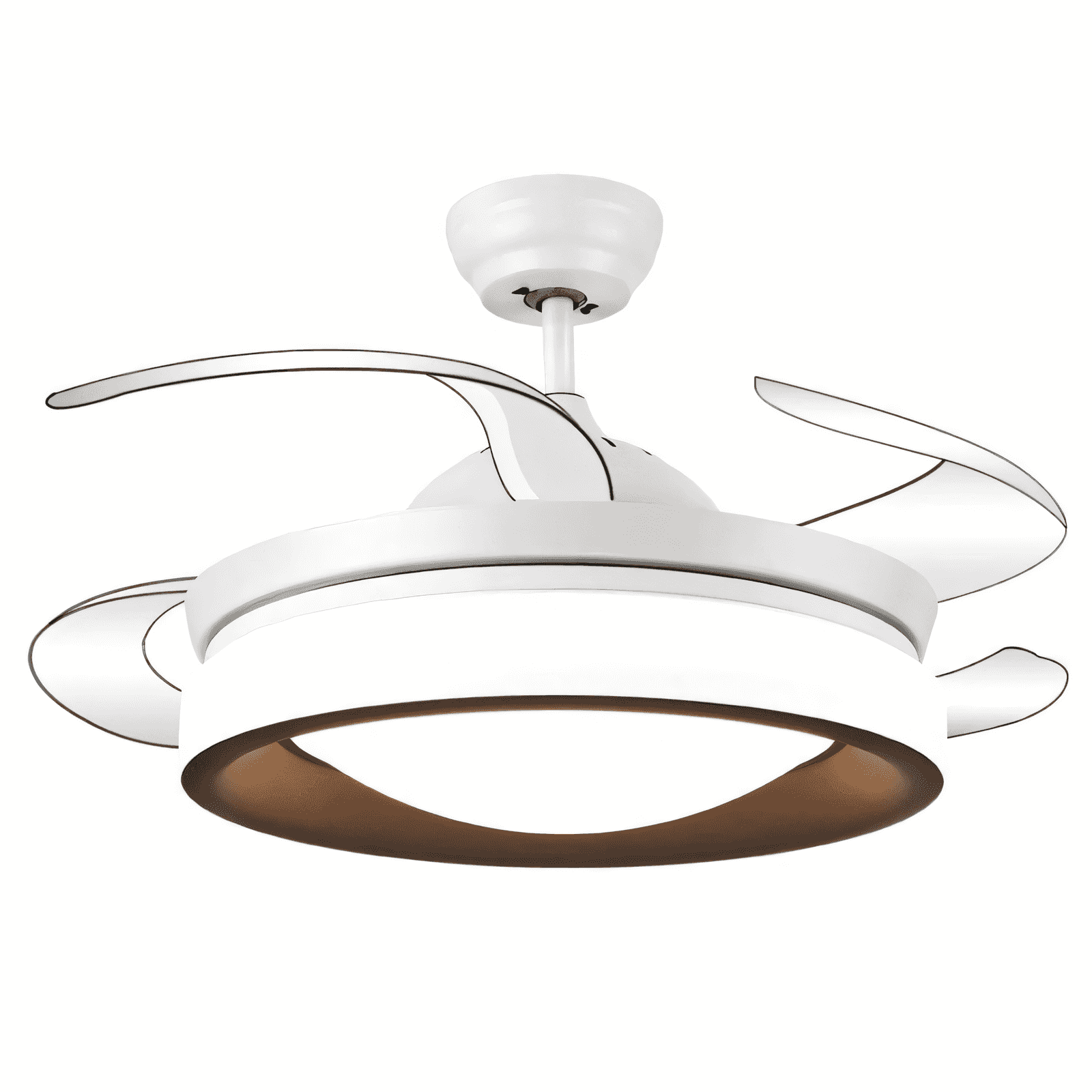 Sleek and modern ceiling fan with LED light and remote operation