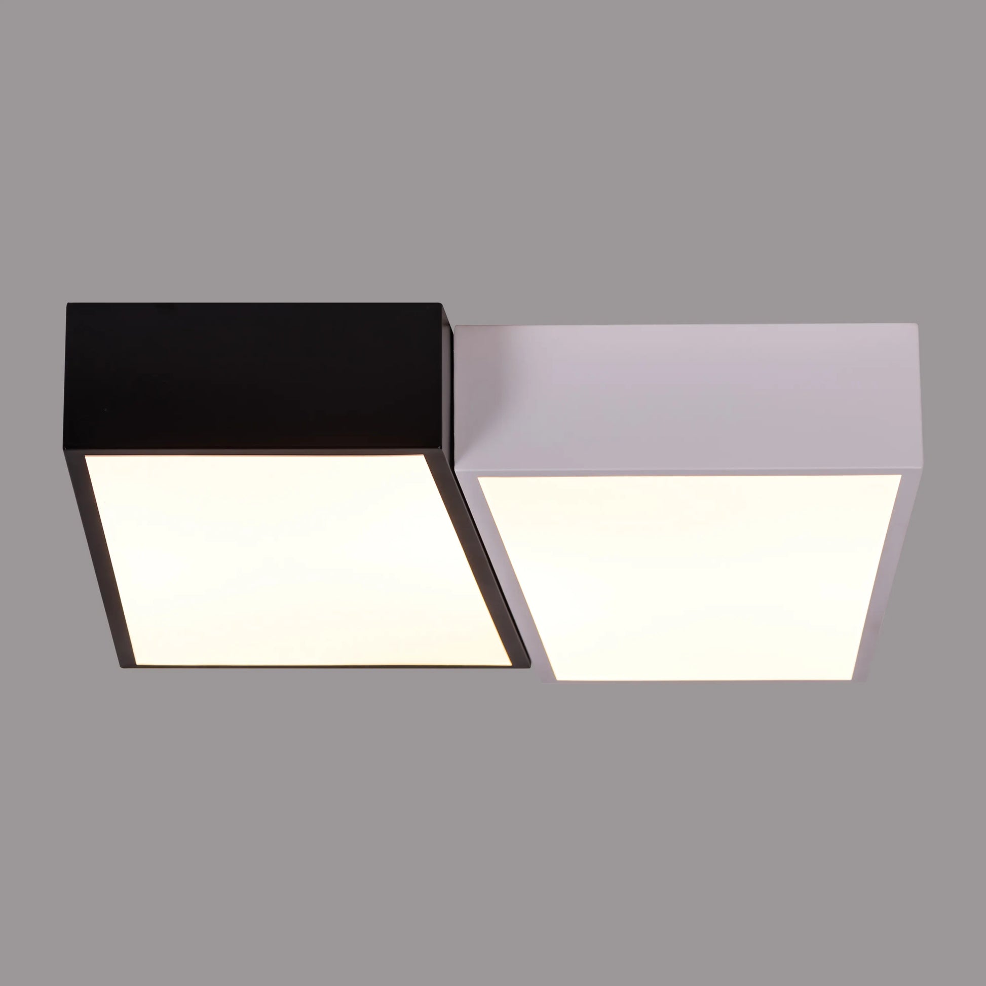 Double Trouble black and white ceiling light with dimmable LED and remote control