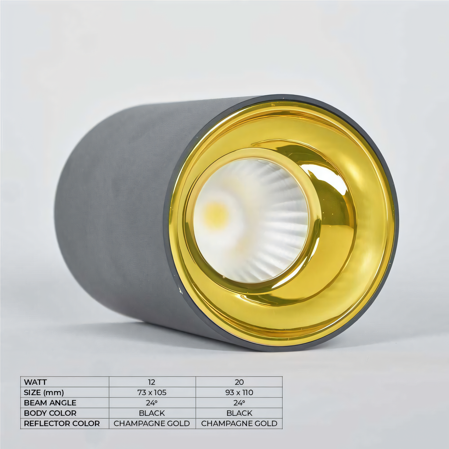 Cylindrical Surface Mounted Antiglare LED COB Spot Downlight