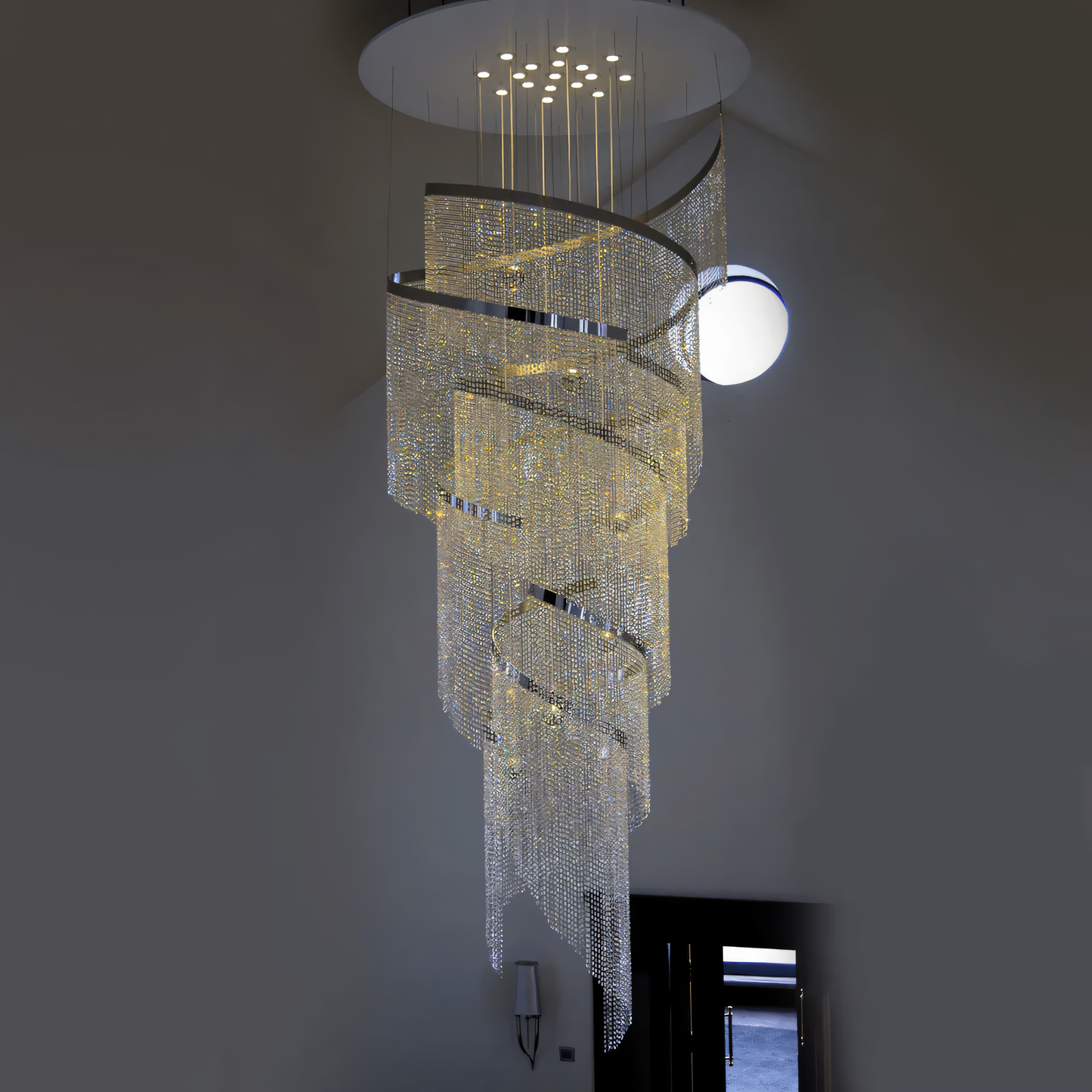 Sophisticated Luxuriosa long crystal hanging chandelier, a timeless treasure