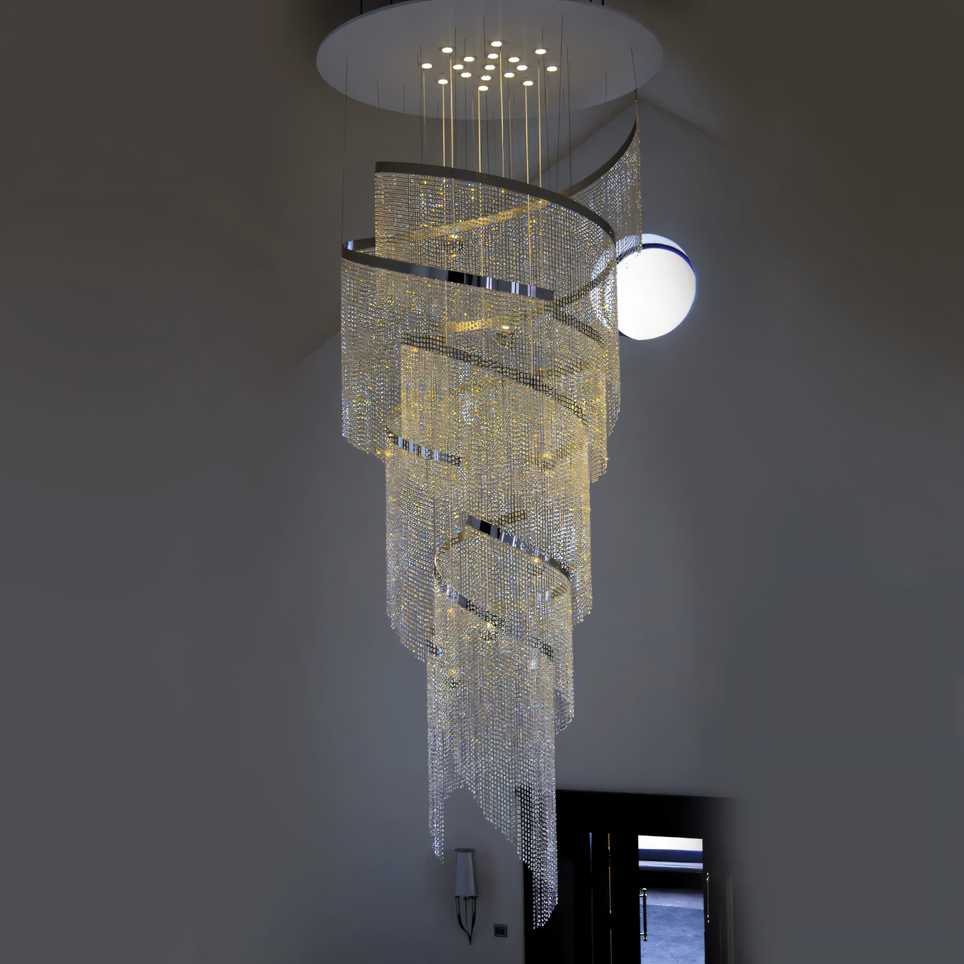 Sophisticated Luxuriosa long crystal hanging chandelier, a timeless treasure