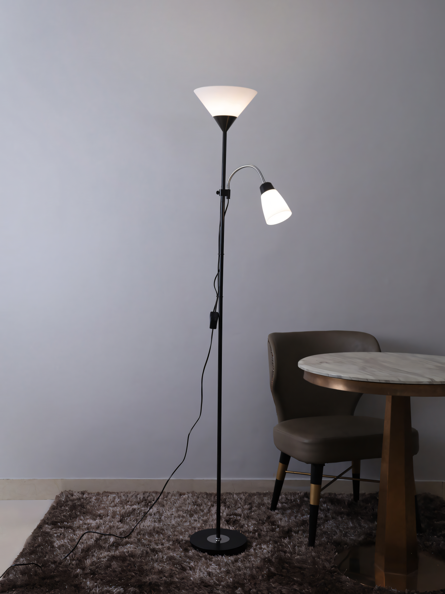 Silvius Floor Lamp as a focal point in a modern, villa-inspired living space