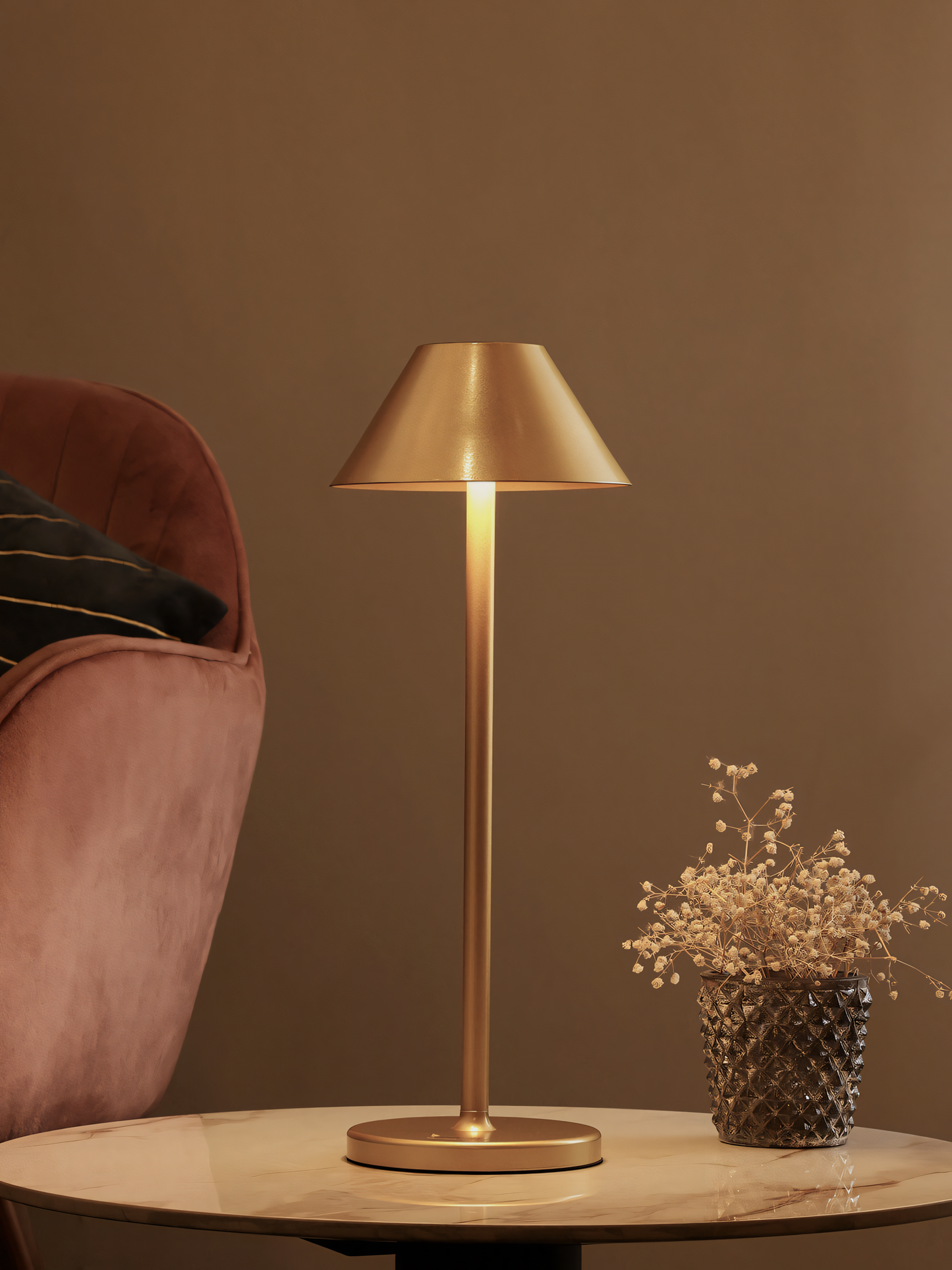 Sleek and modern rechargeable LED table lamp