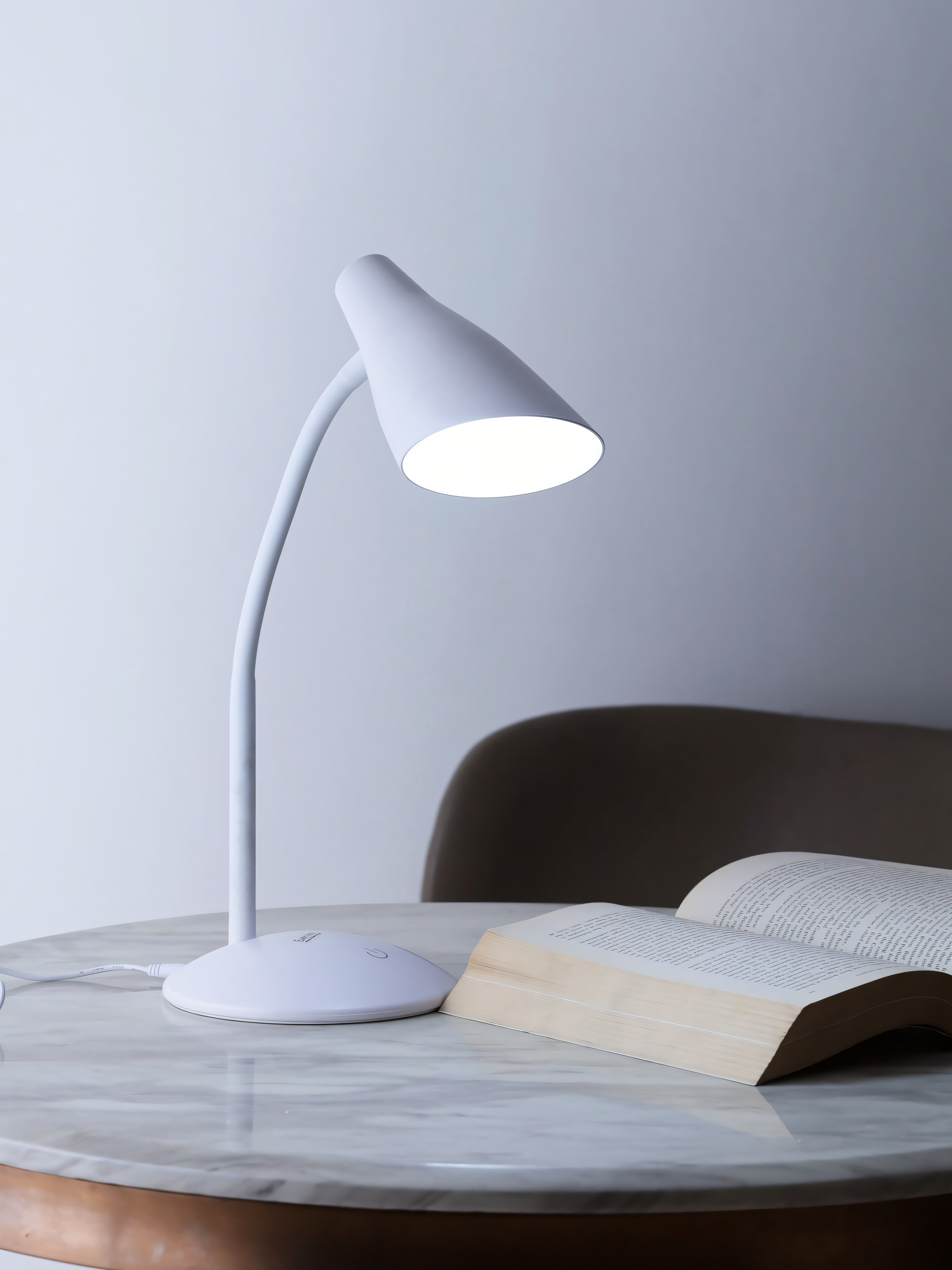   Pristine white table lamp for elegant decor