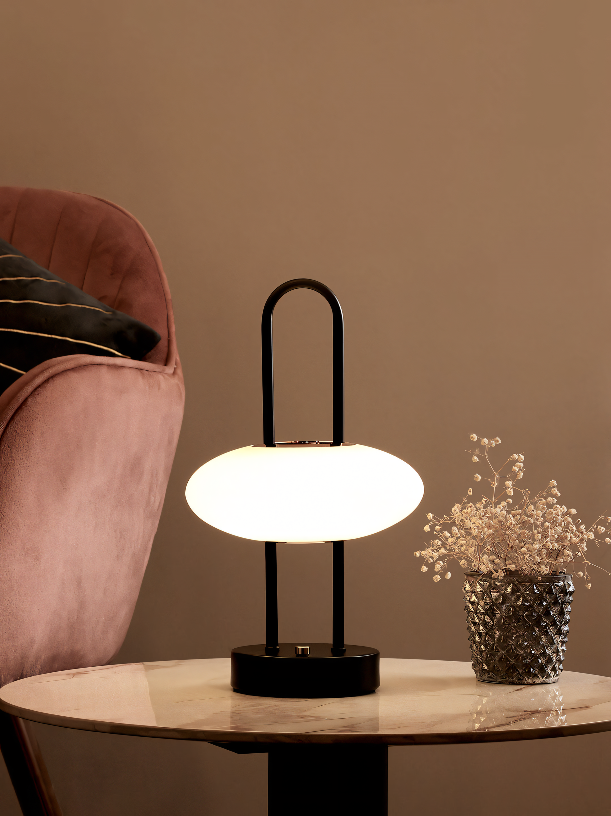 Rechargeable LED table lamp for modern homes