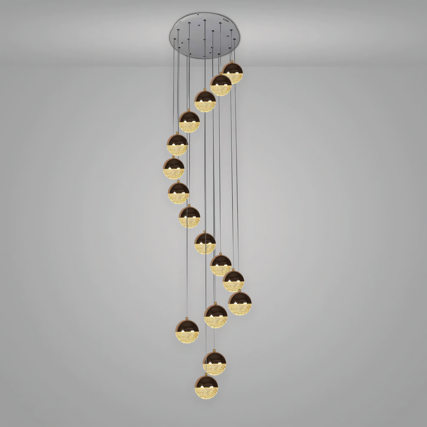 Sophisticated crystal ball contemporary chandelier