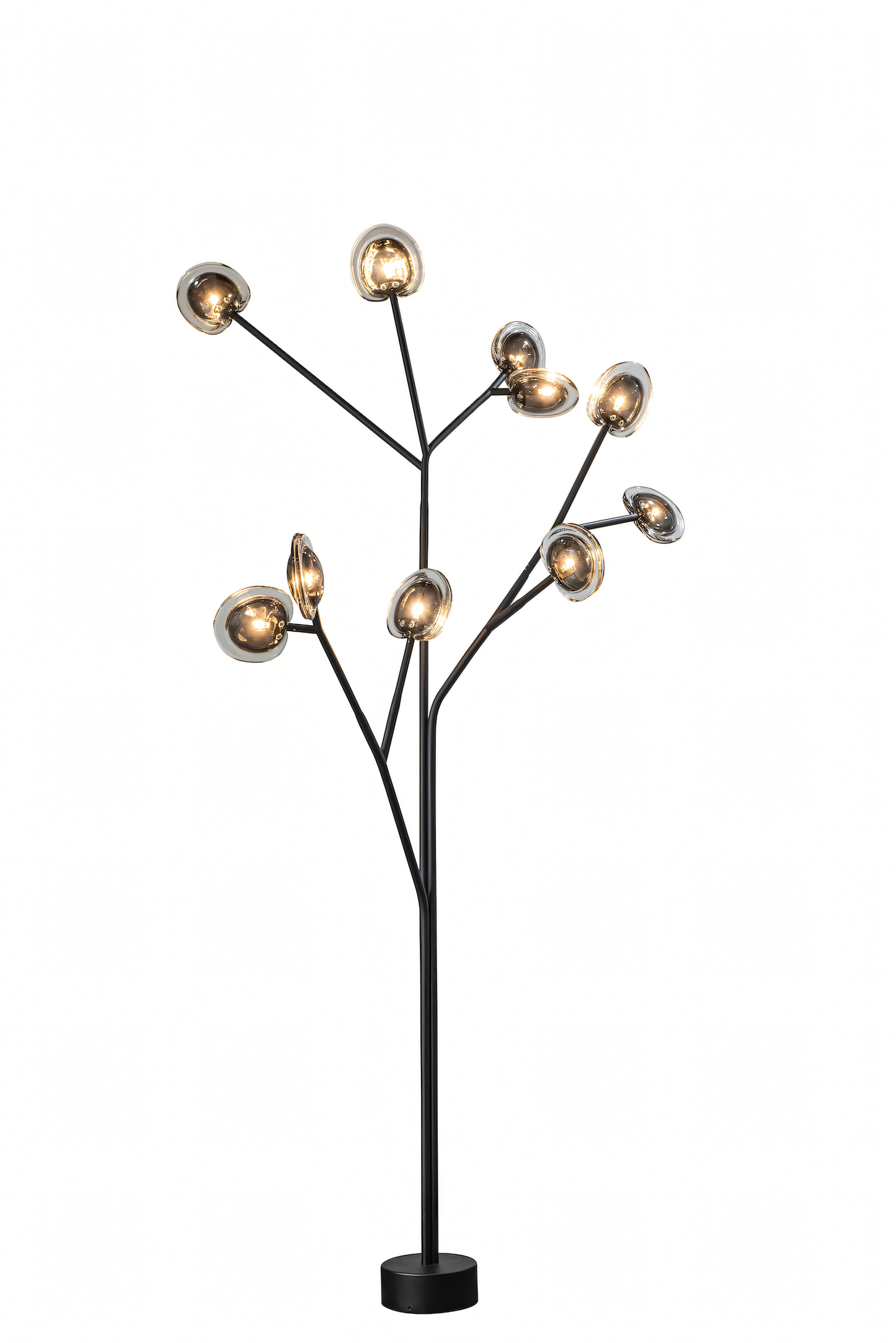 Mesmerizing array of smoky glass branches on the Branch 10 Floor Lamp