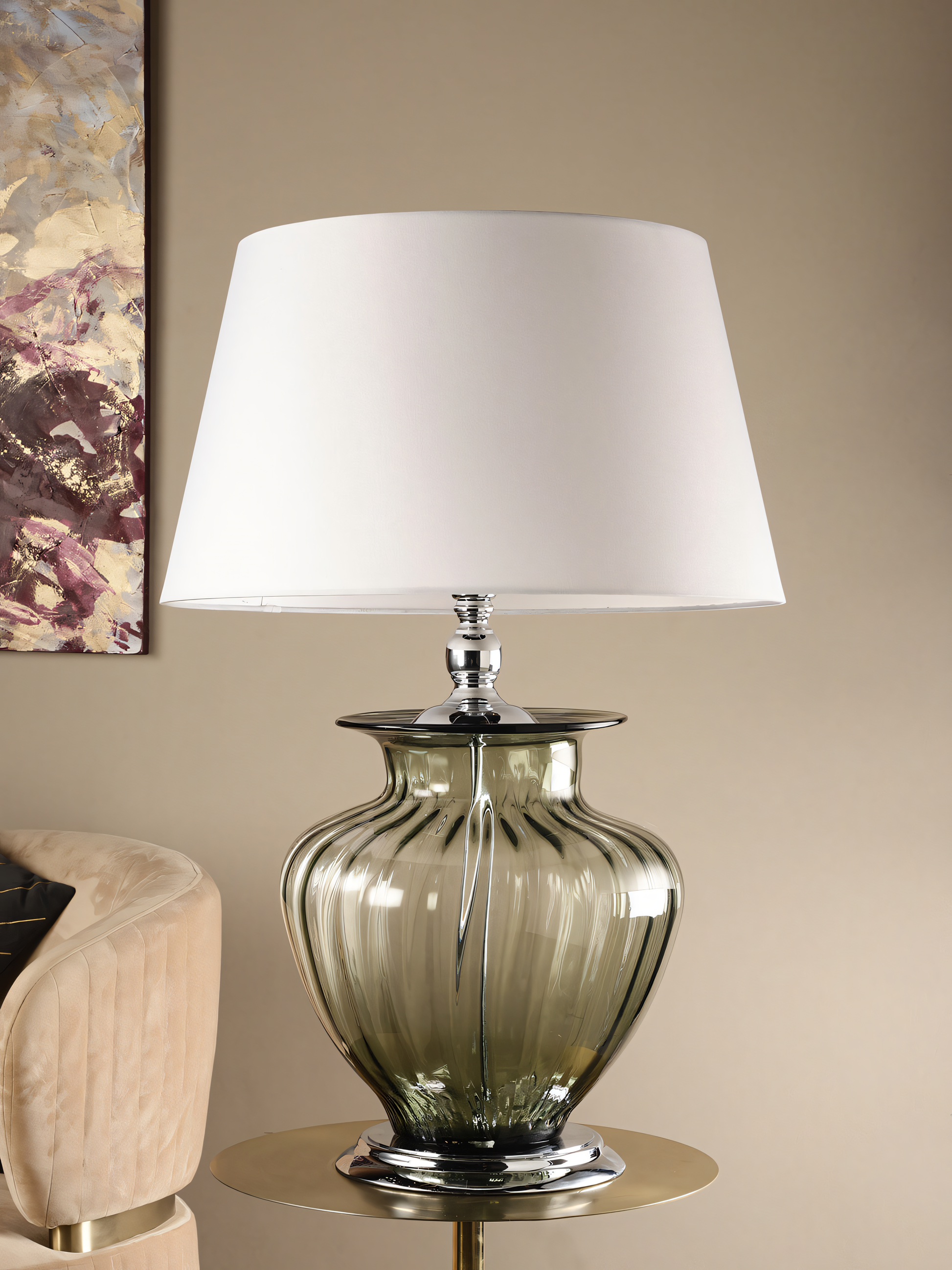 Rechargeable smoky gray table lamp