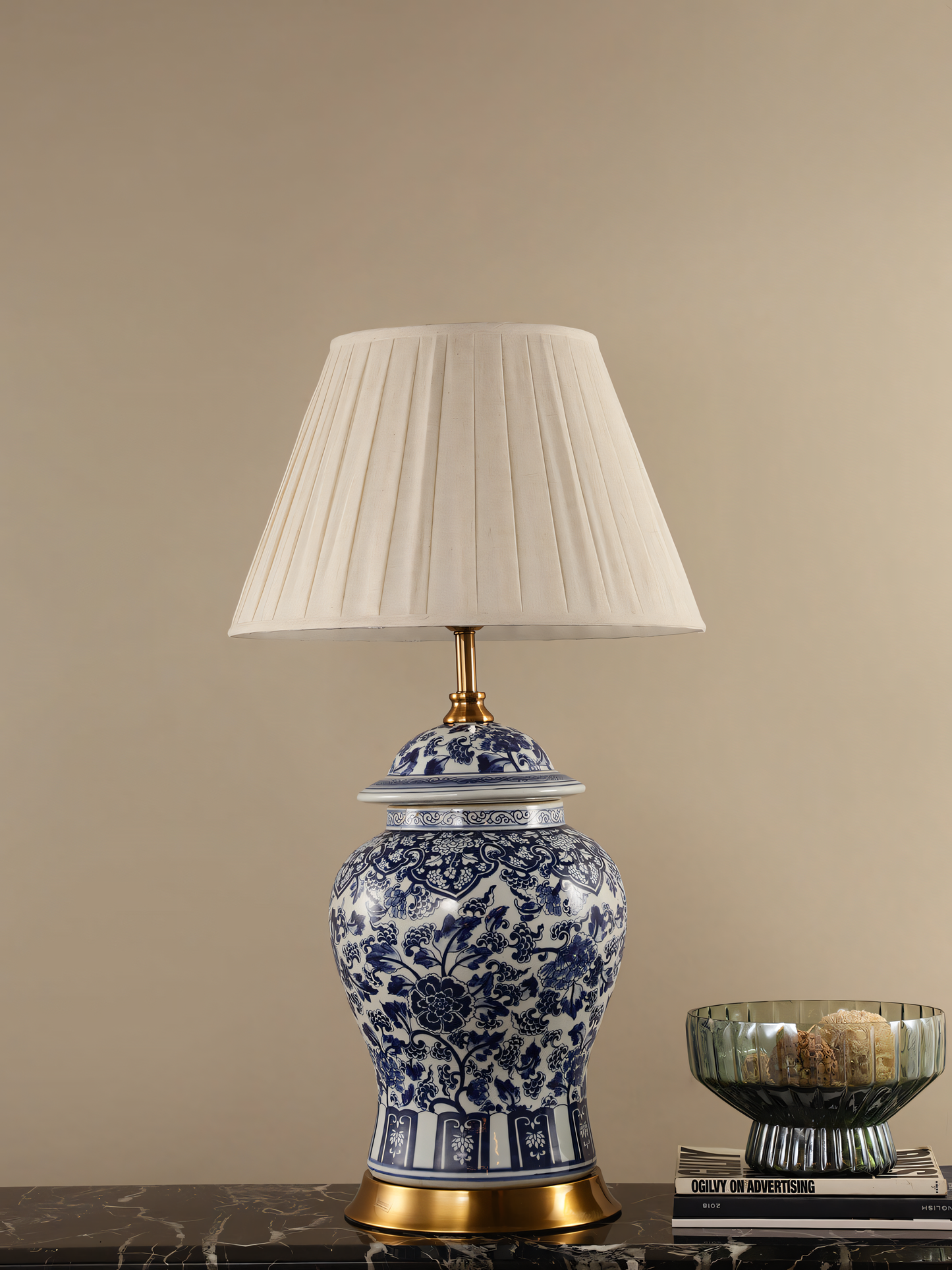 Clora Blue-White Porcelain Table Lamp