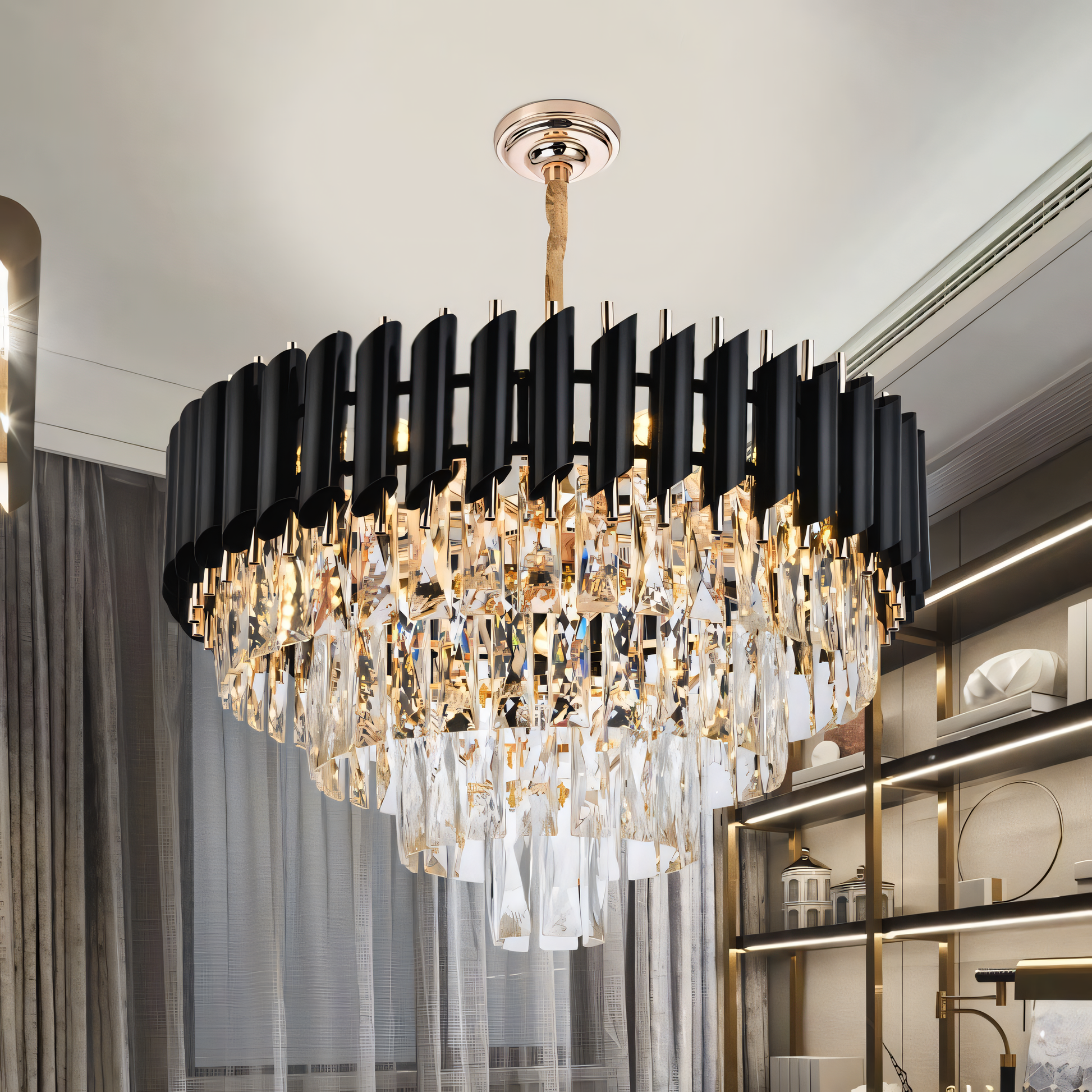 Timeless and bold round ceiling light fixture