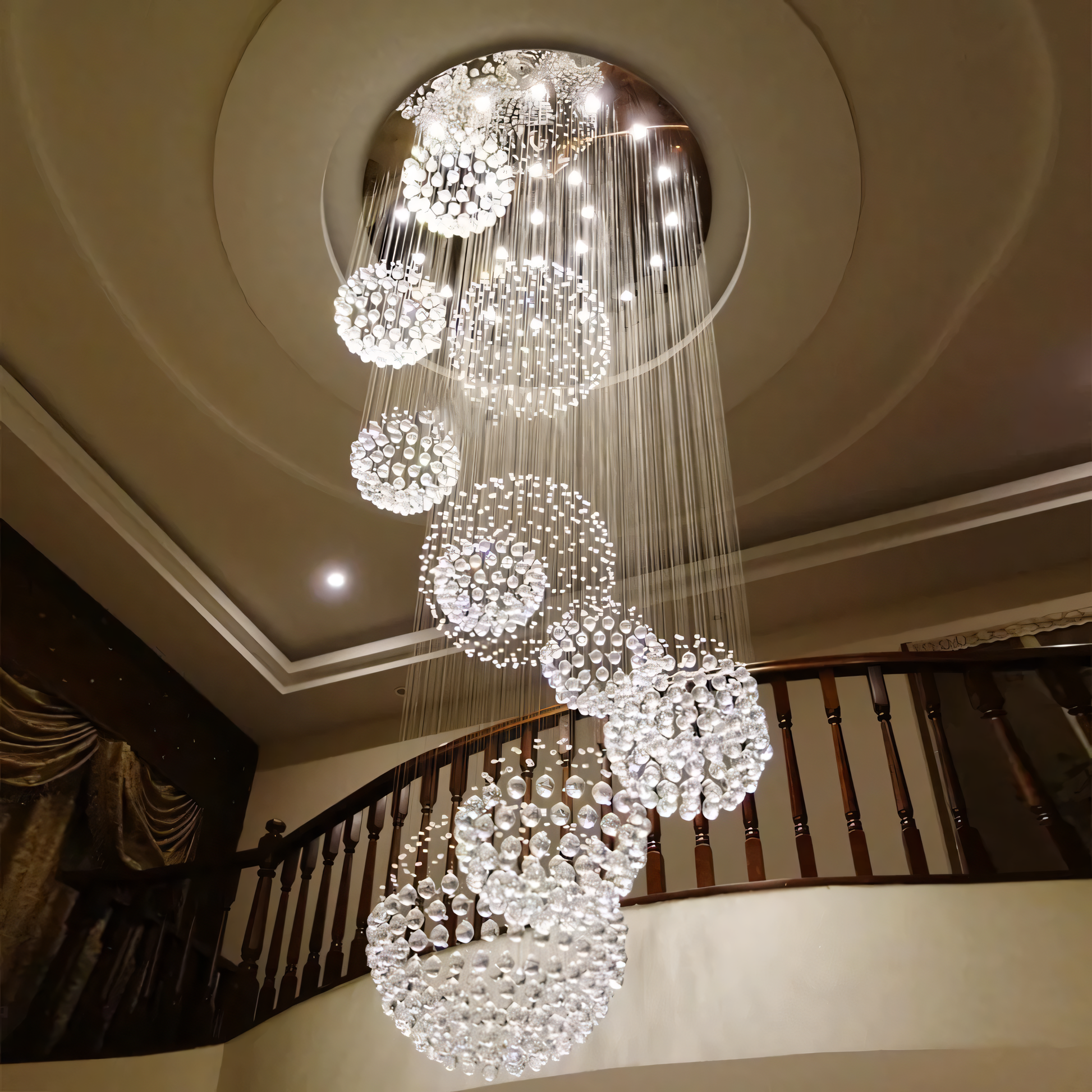 Breathtaking Cascading Crystal Chandelier