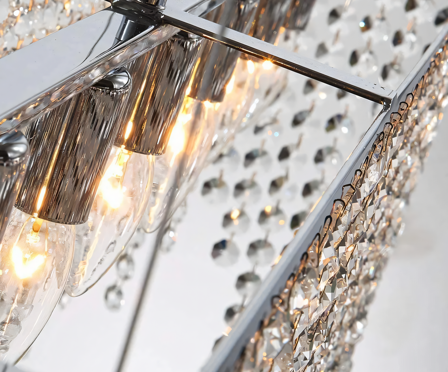 Adjustable hanging chandelier with high-quality stainless steel base