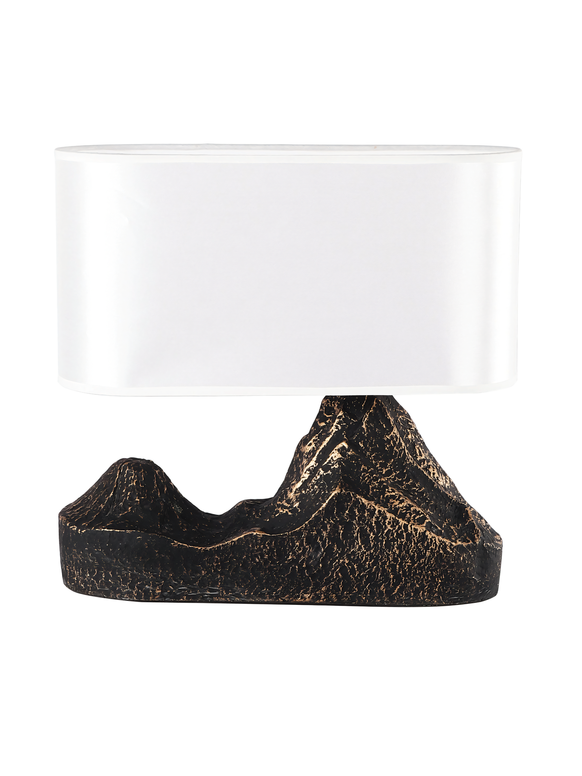 Rugged, earthy table lamp evoking the great outdoors