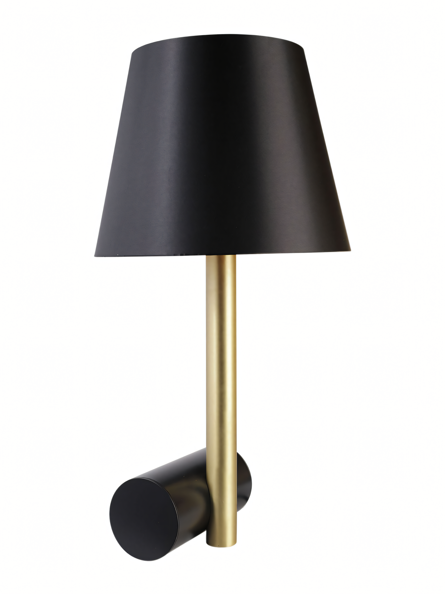 Umbrella shade table lamp, warm golden glow