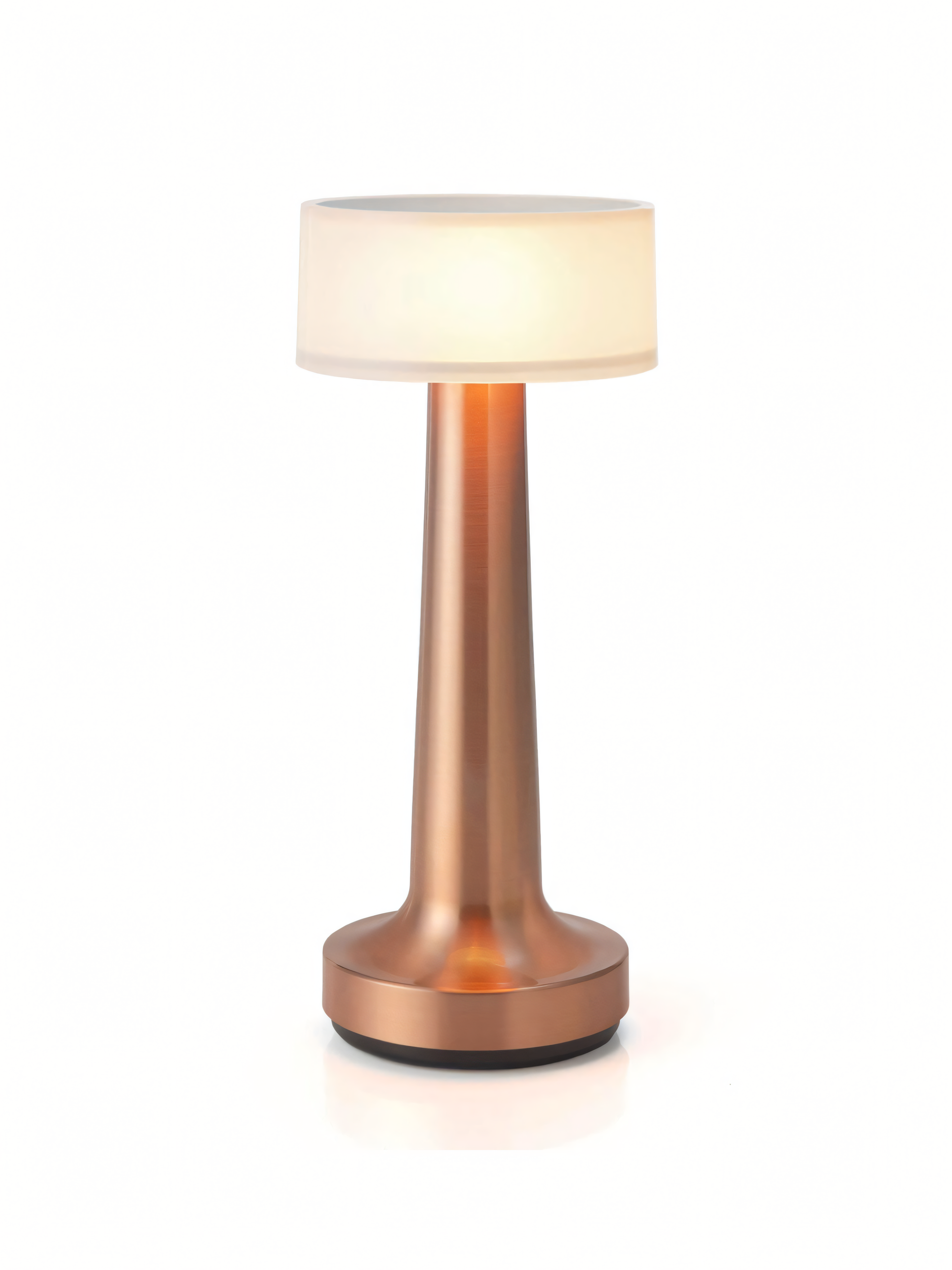 Touch-controlled adjustable brightness table lamp