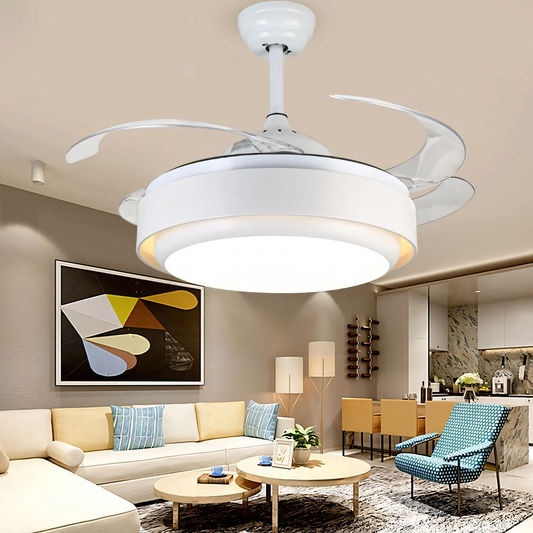 Chalky Ceiling Chandelier with remote control and silent motor