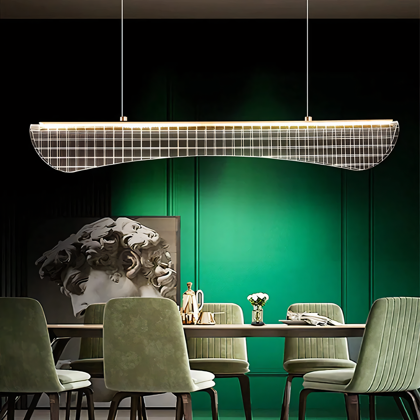 Lujo Plexus Dining Chandelier in a beach house villa