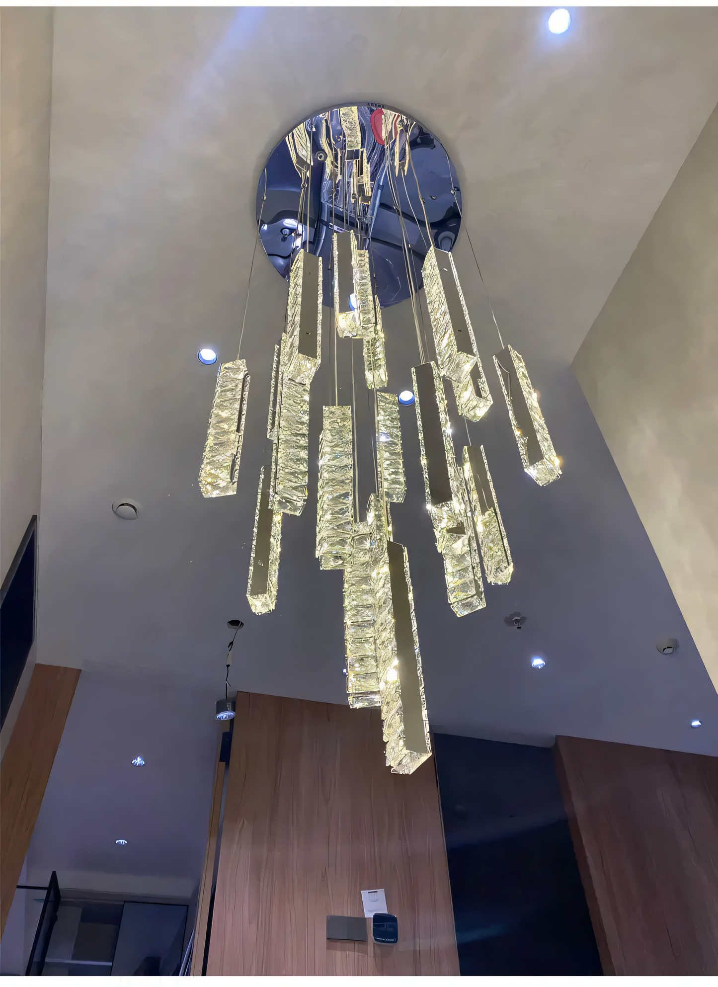 Crystal Double Height Stair Chandelier