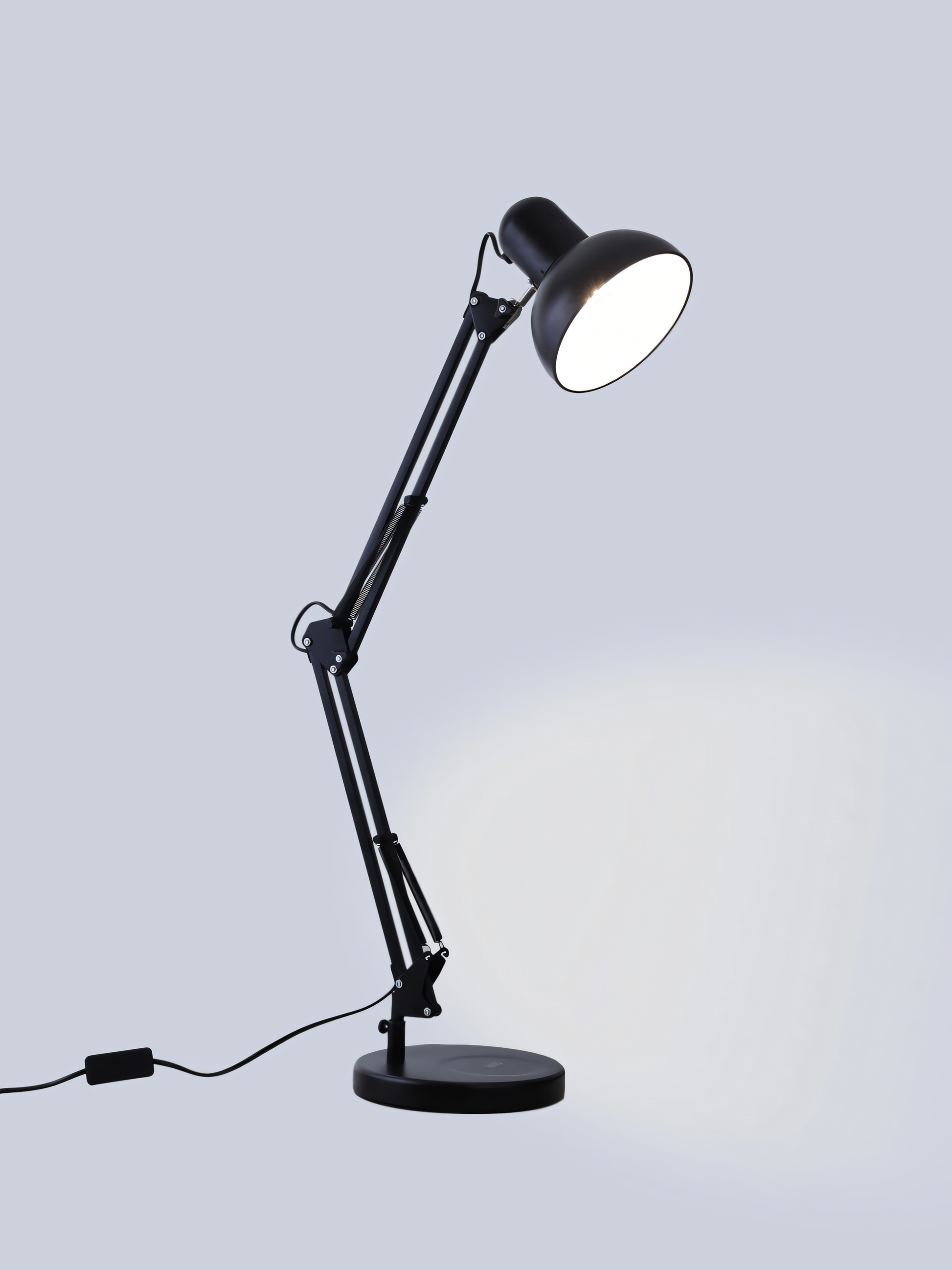 Sleek black metal table lamp for contemporary decor