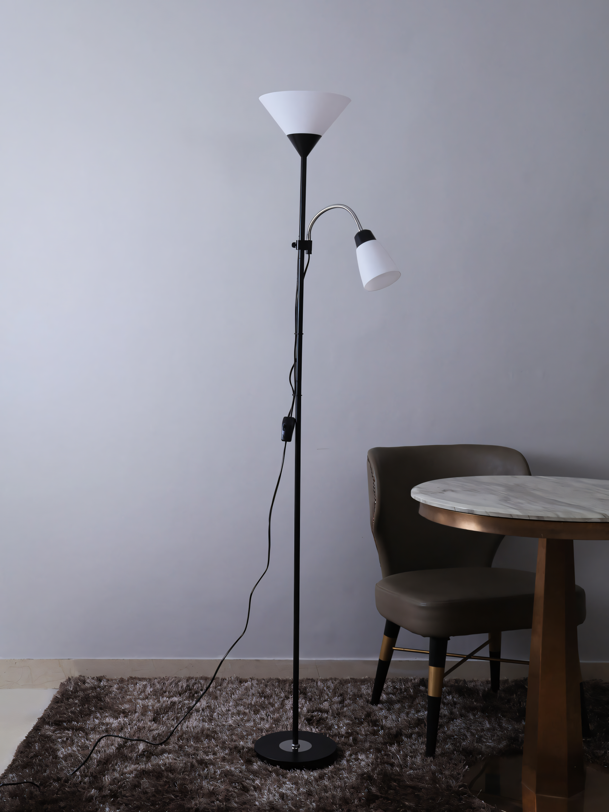 Sleek, minimalist silhouette of the Silvius Floor Lamp