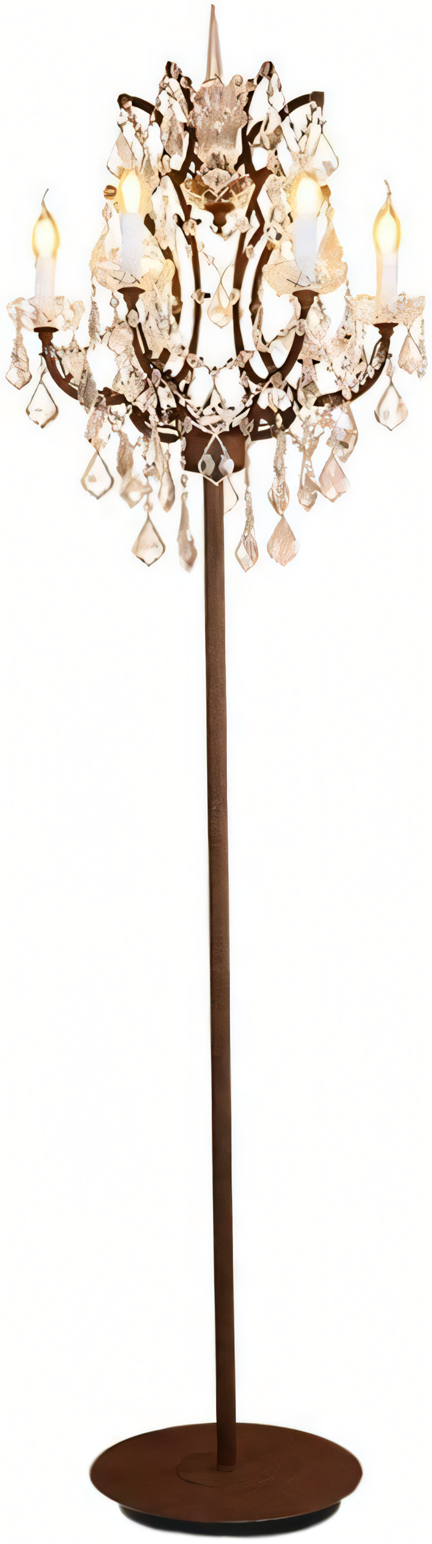 Elegant floor lamp with decorative column and shade