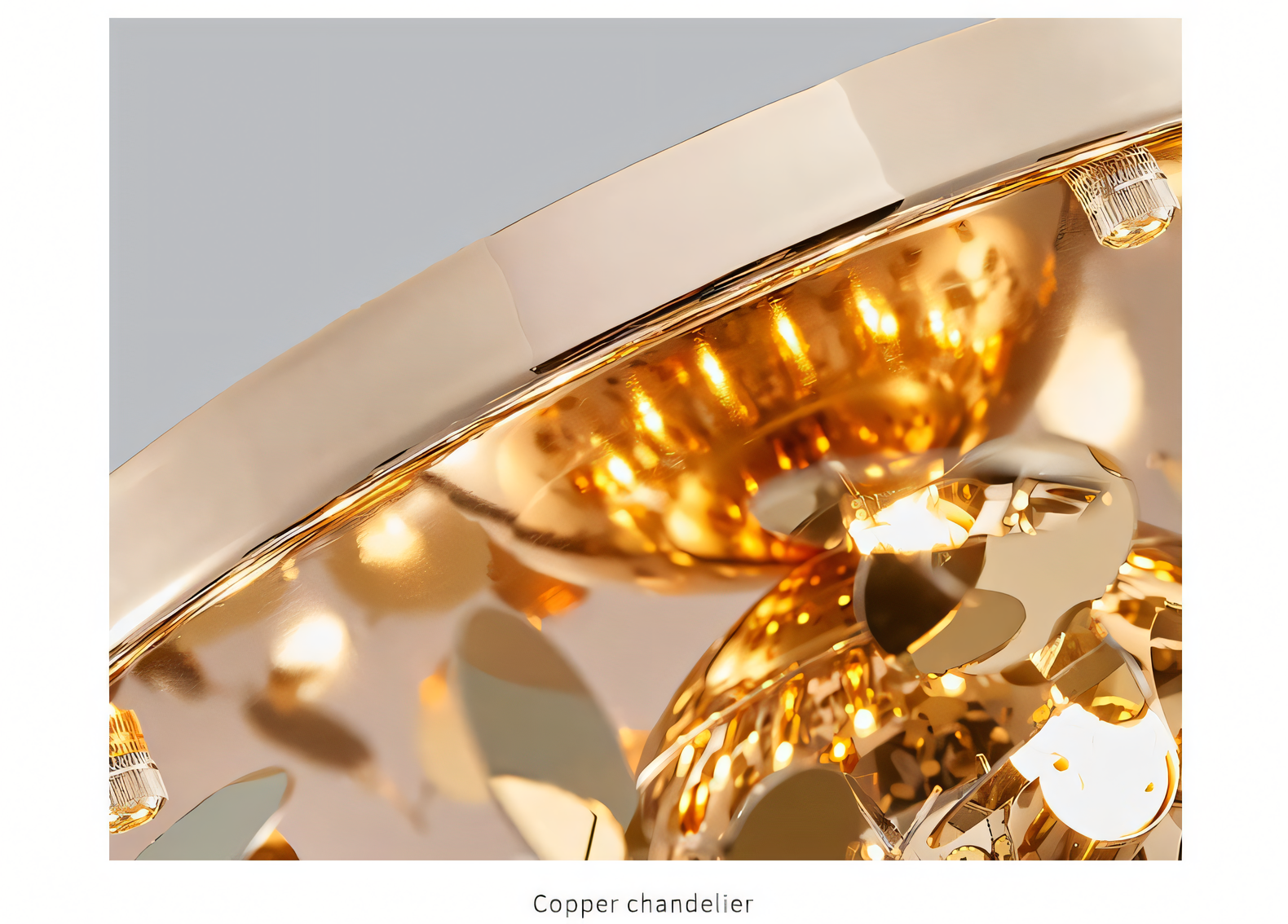 Captivating 750mm diameter gold-tone metal and crystal chandelier with a striking leaf-inspired design, illuminating a sophisticated interior space