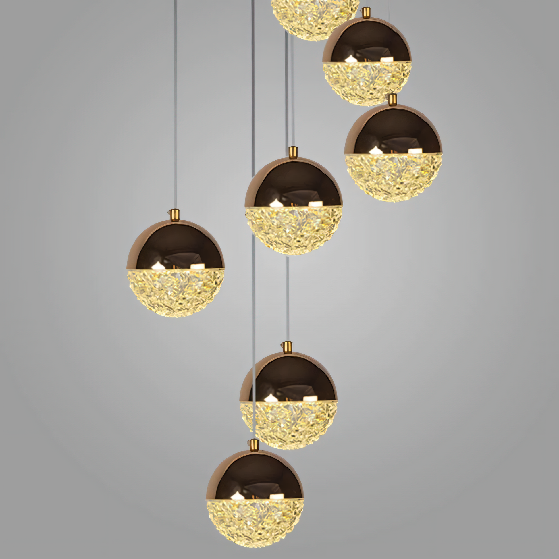 Energy-efficient LED crystal ball chandelier lighting