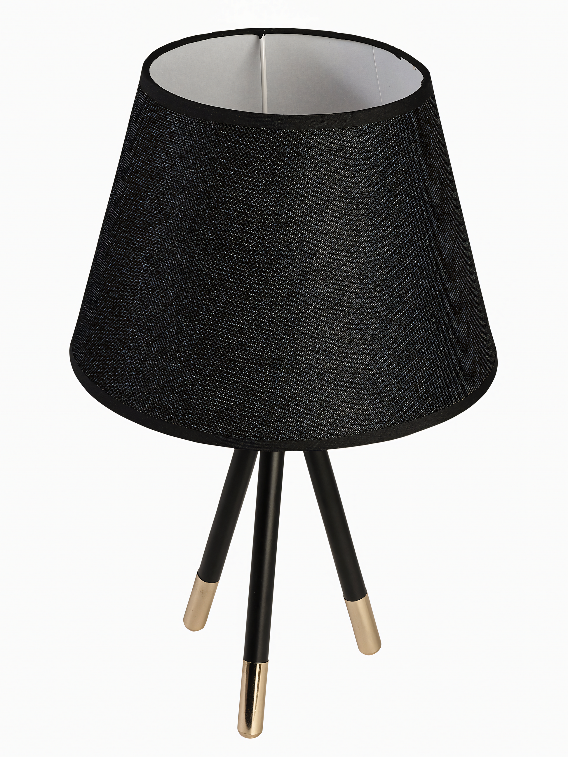 Mystical tripod lamp, intricate fabric patterns