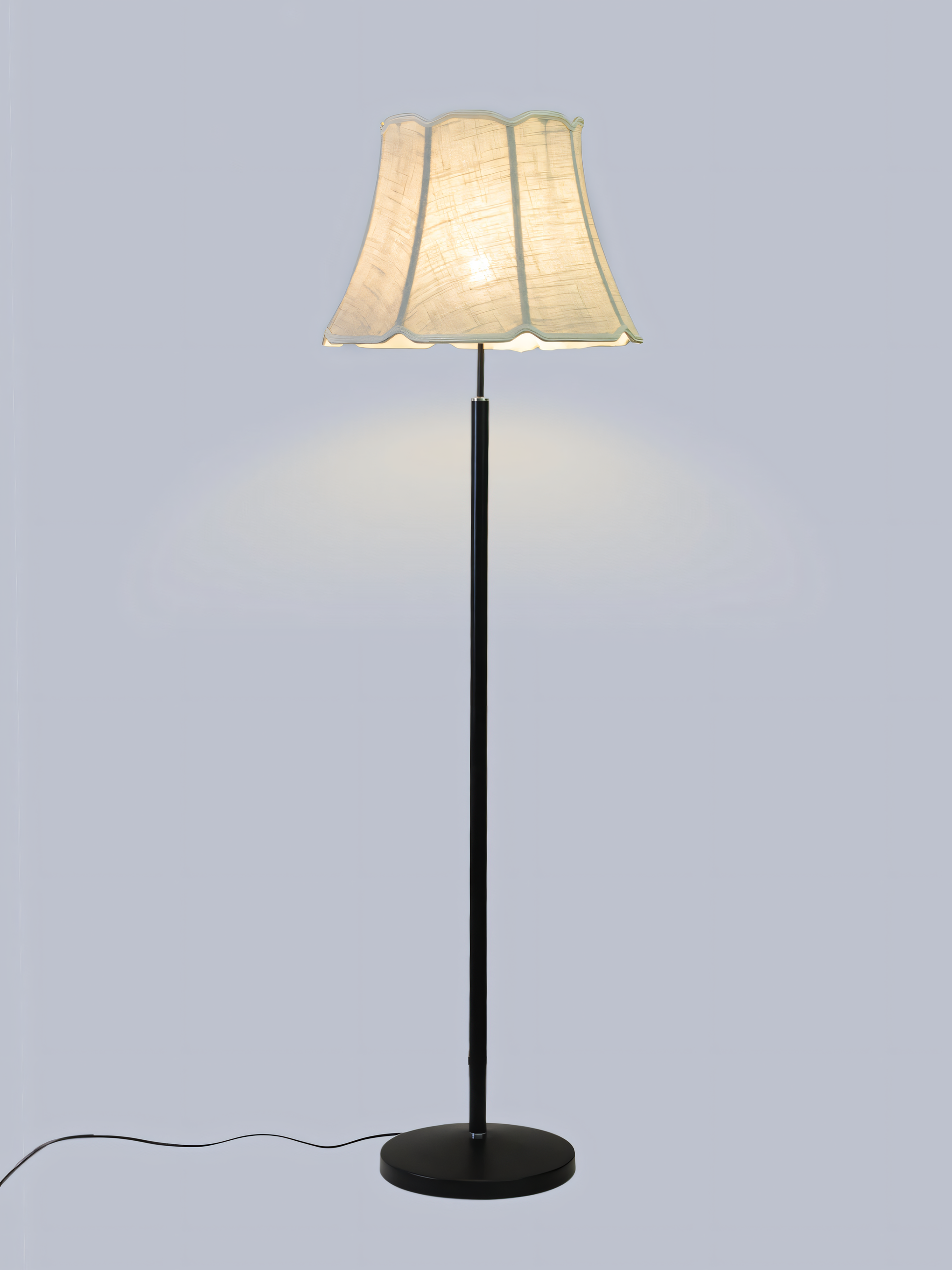 Soft, beige fabric shade of the Gable Floor Lamp