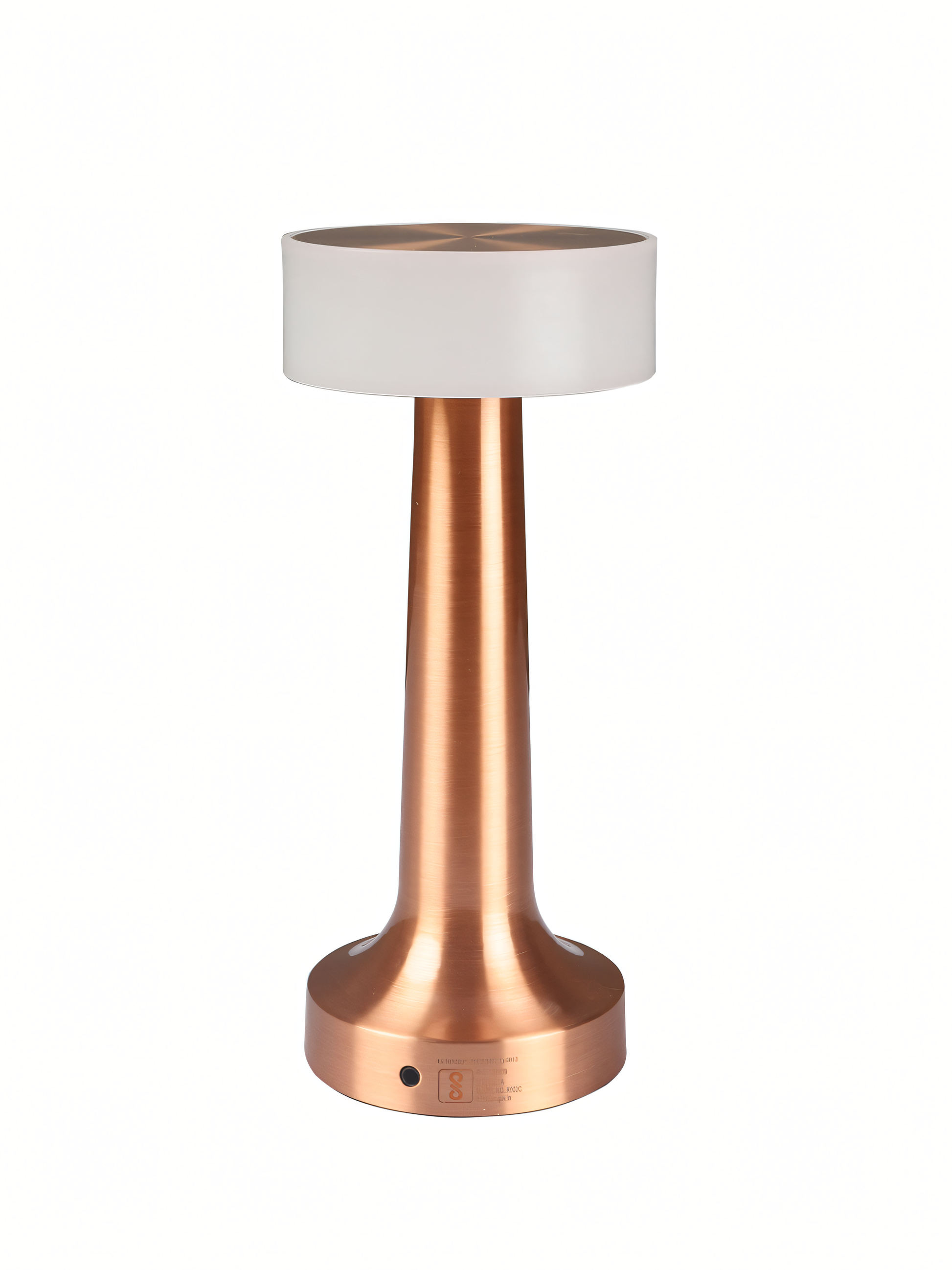 Wireless metal and glass table lamp for bedroom