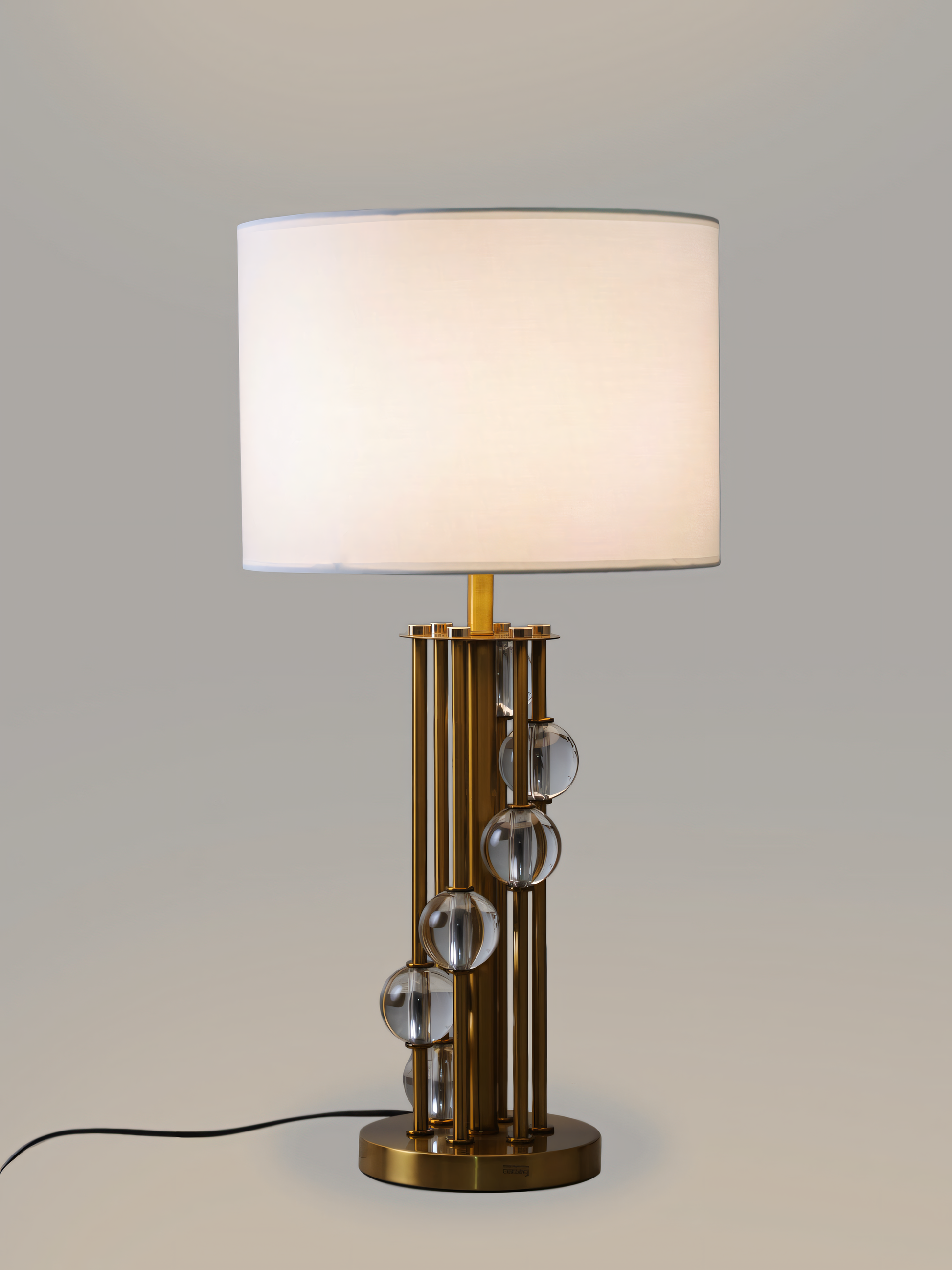 Golden crystal table lamp, regal design