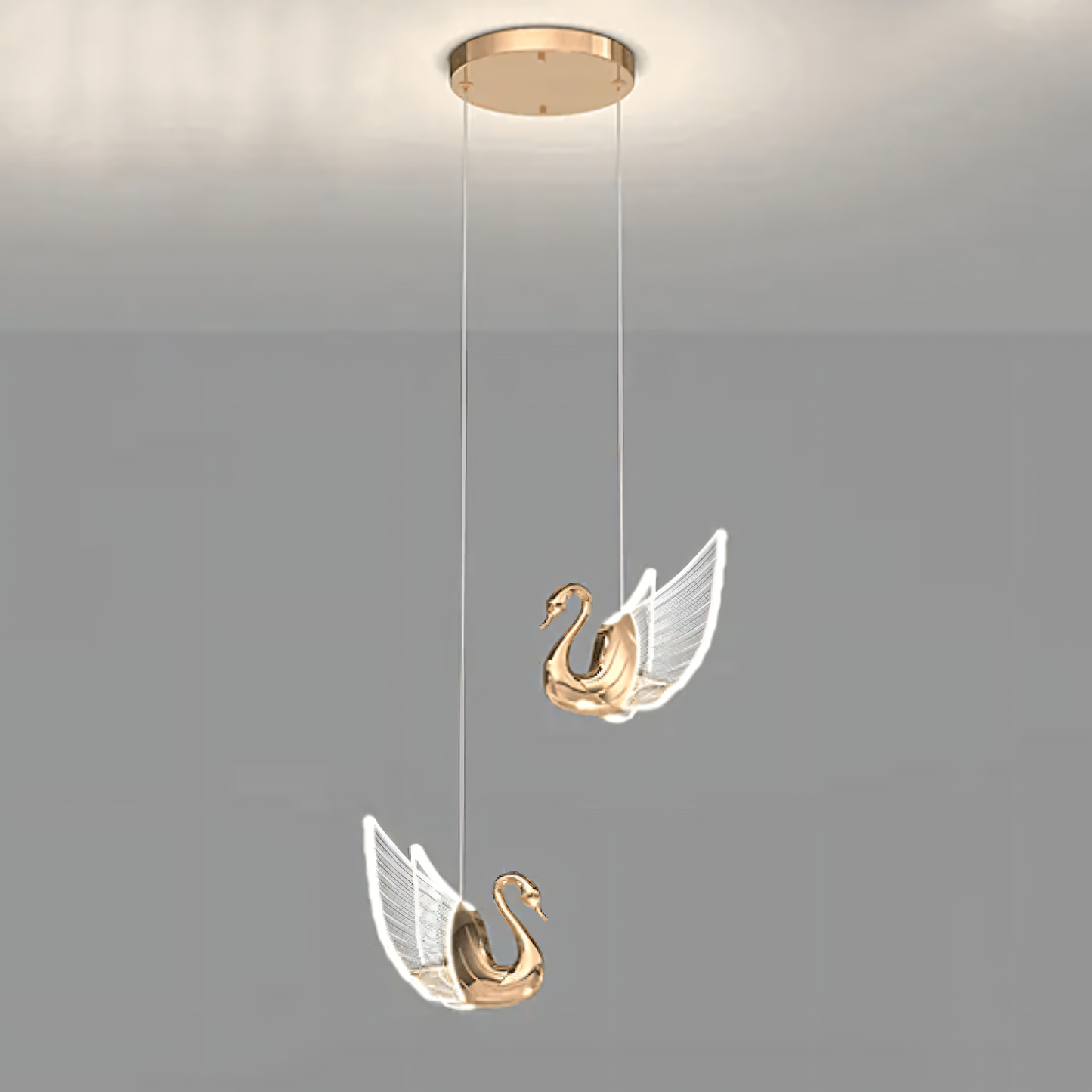 Graceful and elegant hanging light fixture with a swan design