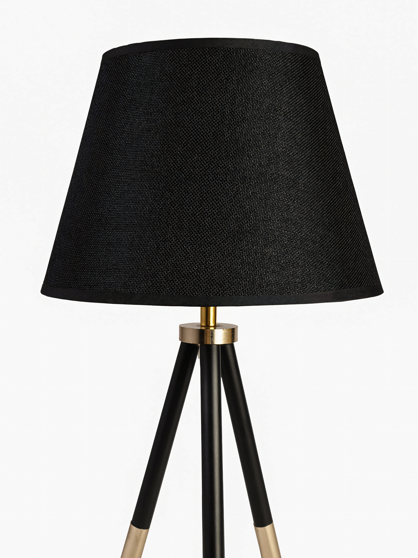 Darcie umbrella shade lamp, golden metal accents