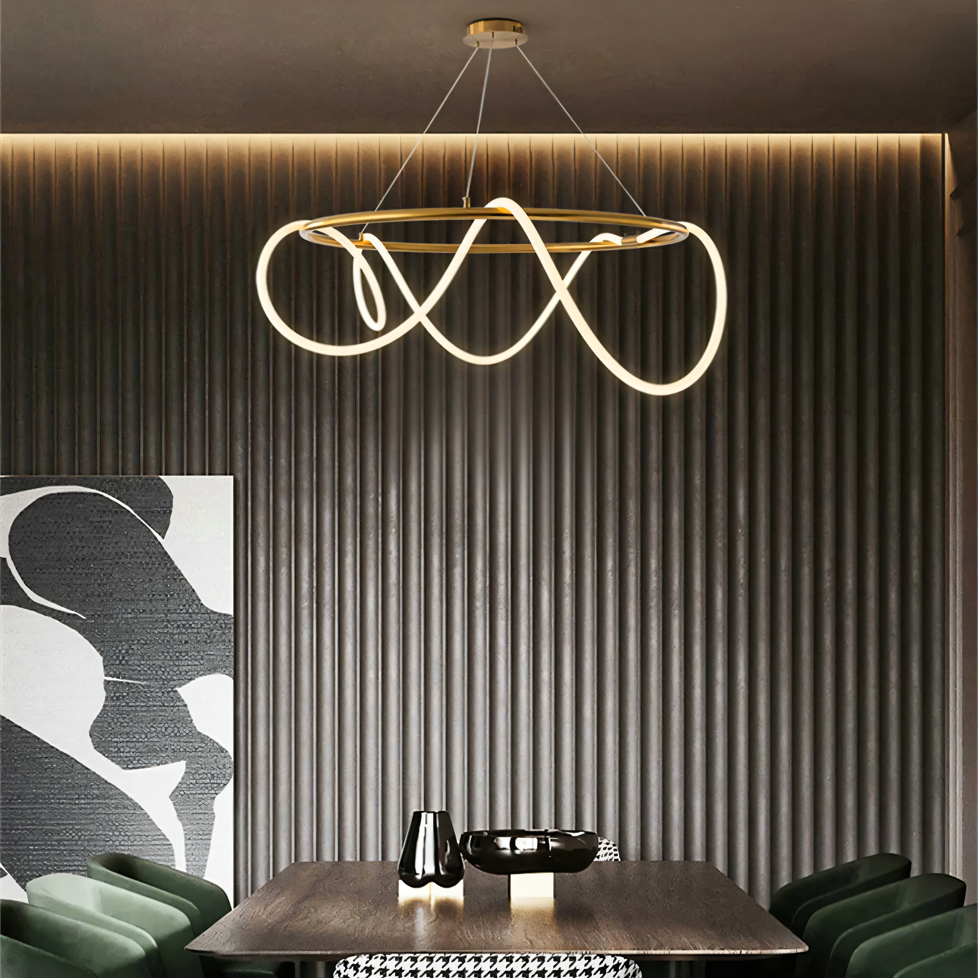 Sleek and Stylish Snake Eye Crystal Chandelier