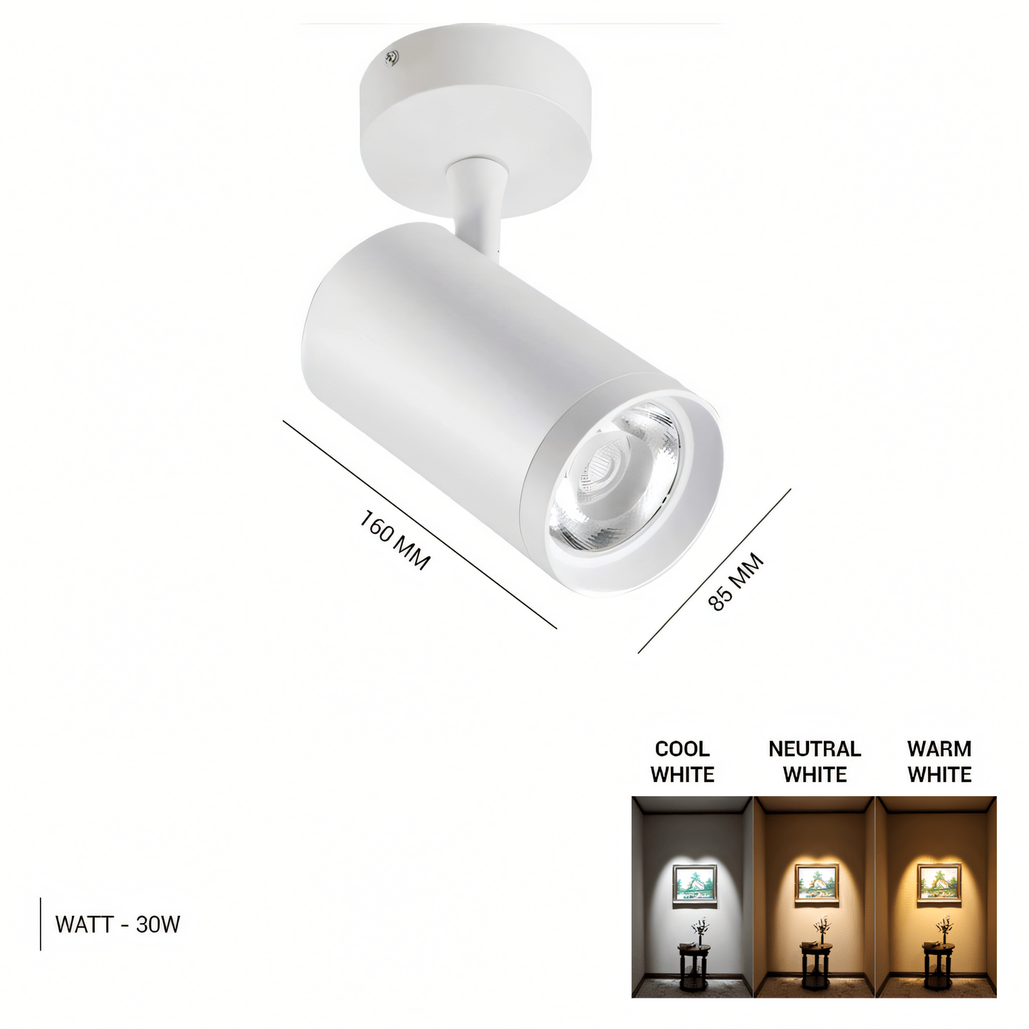 Wall Mounted Cylindrical COB Spotlight