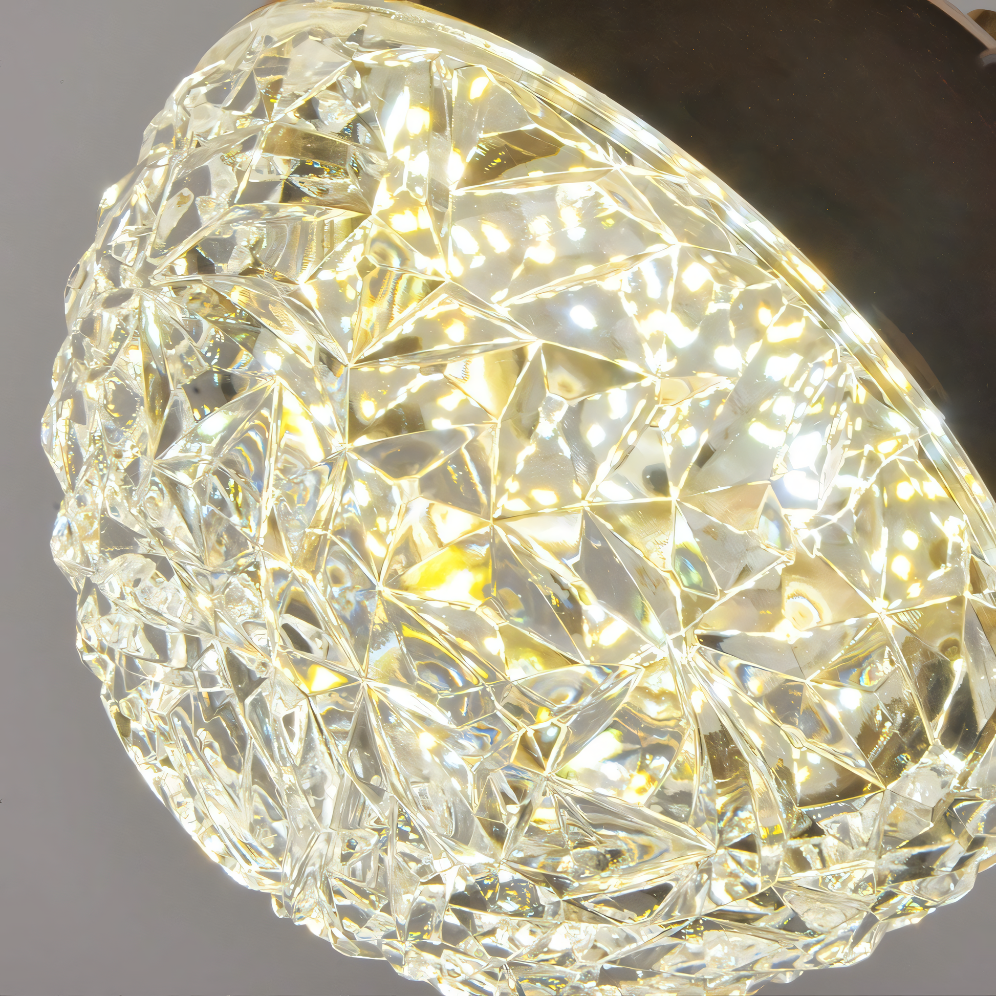 Stylish crystal ball and metal LED chandelier