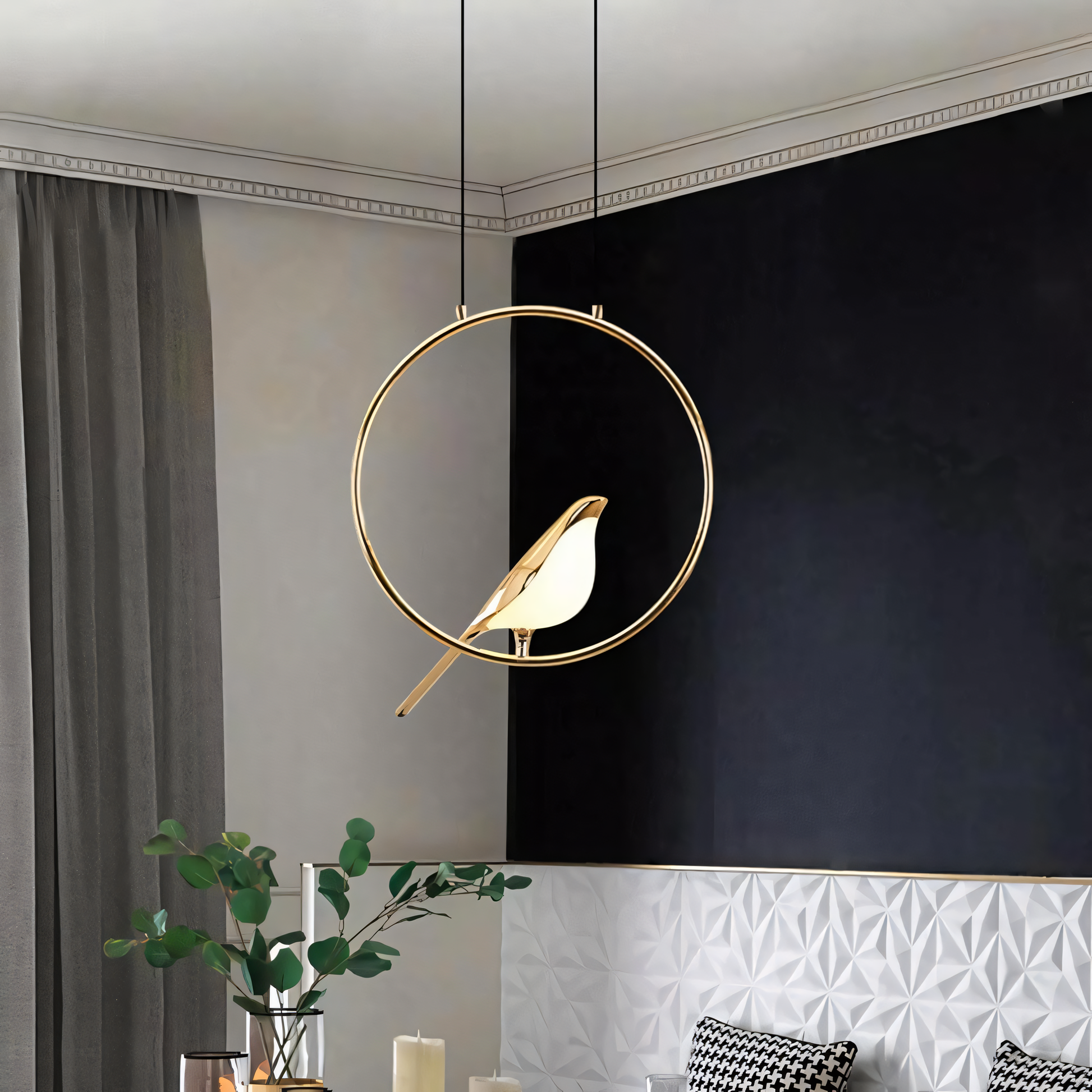 Adjustable Hanging Light: Customizable for any space and ceiling height.