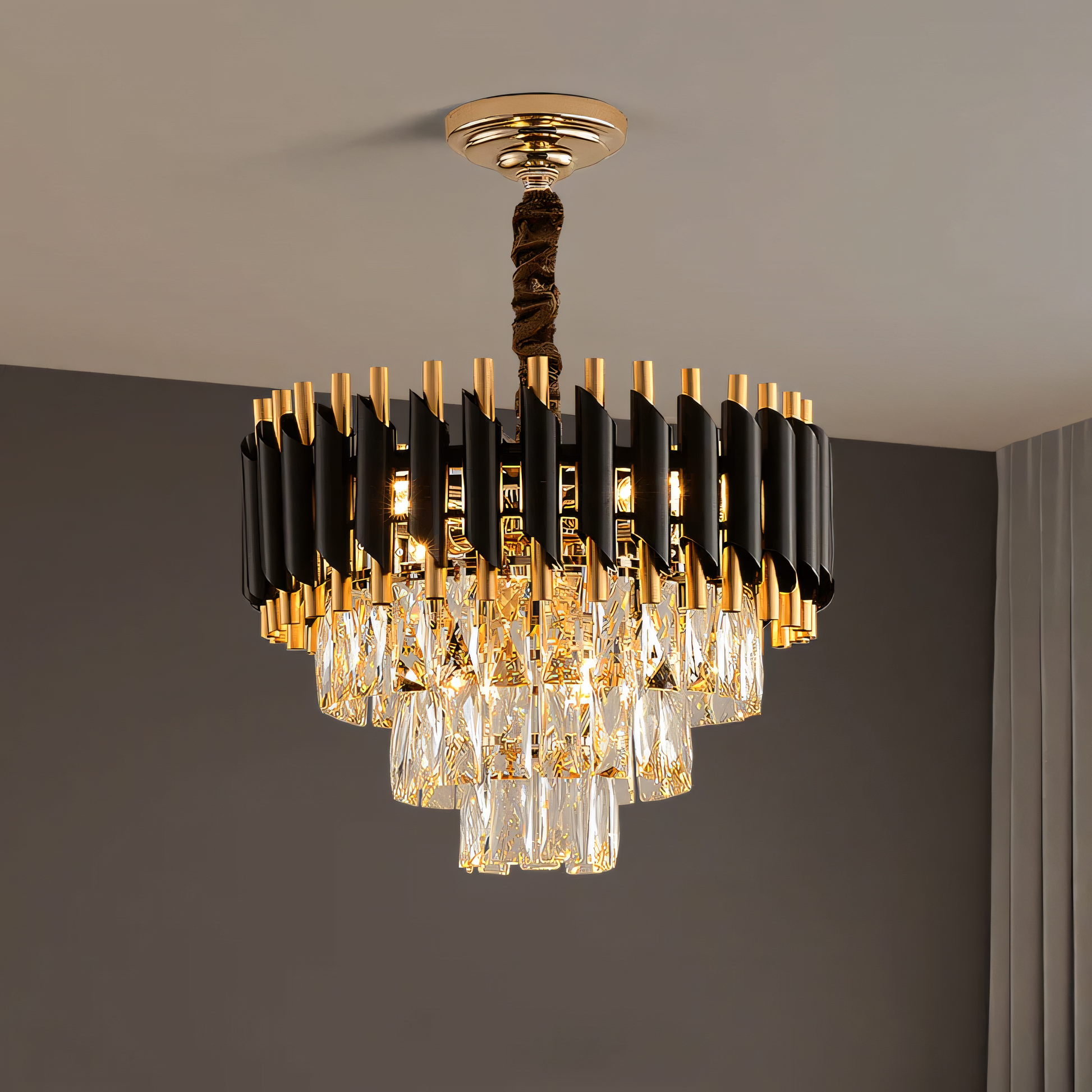 Striking contemporary LED chandelier