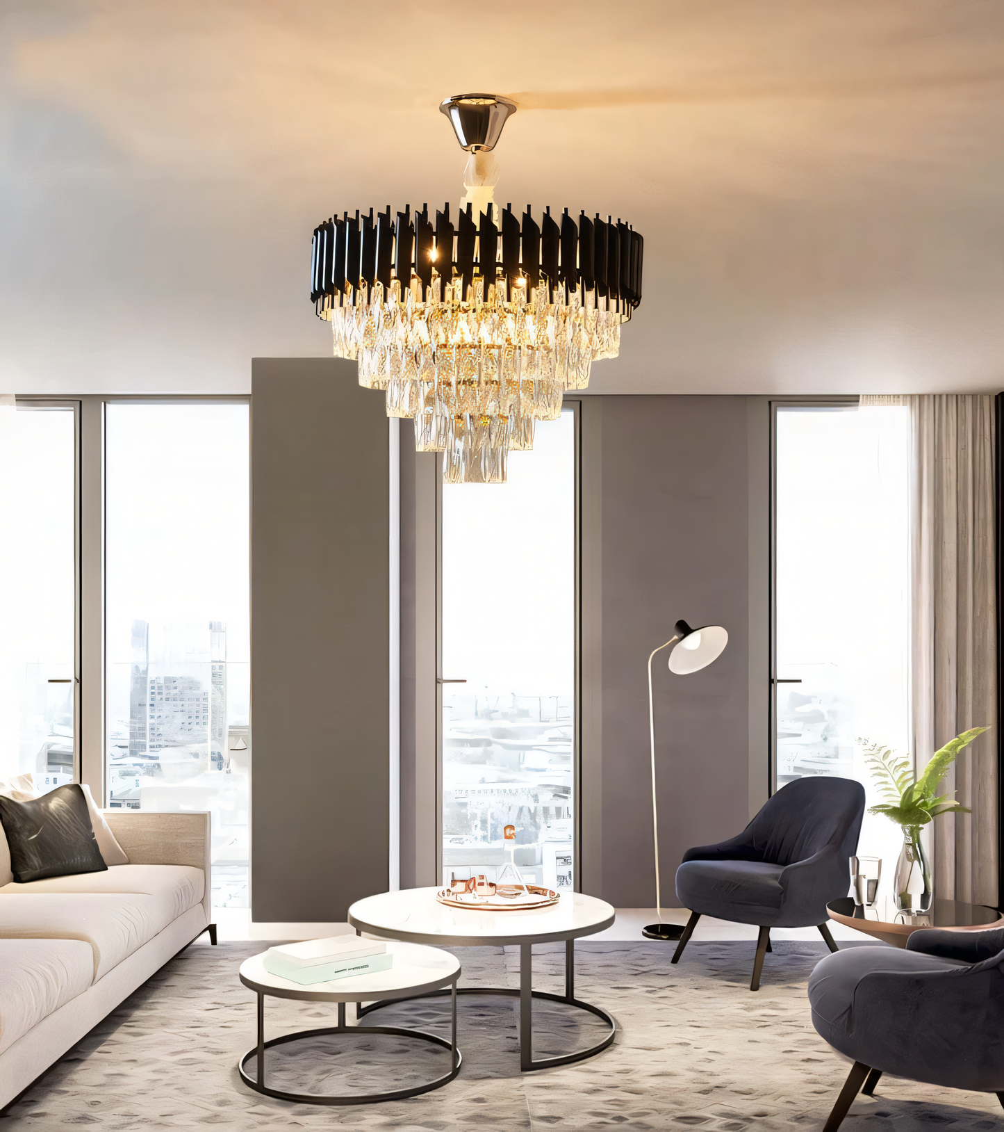 Refined dining room or hotel lobby chandelier