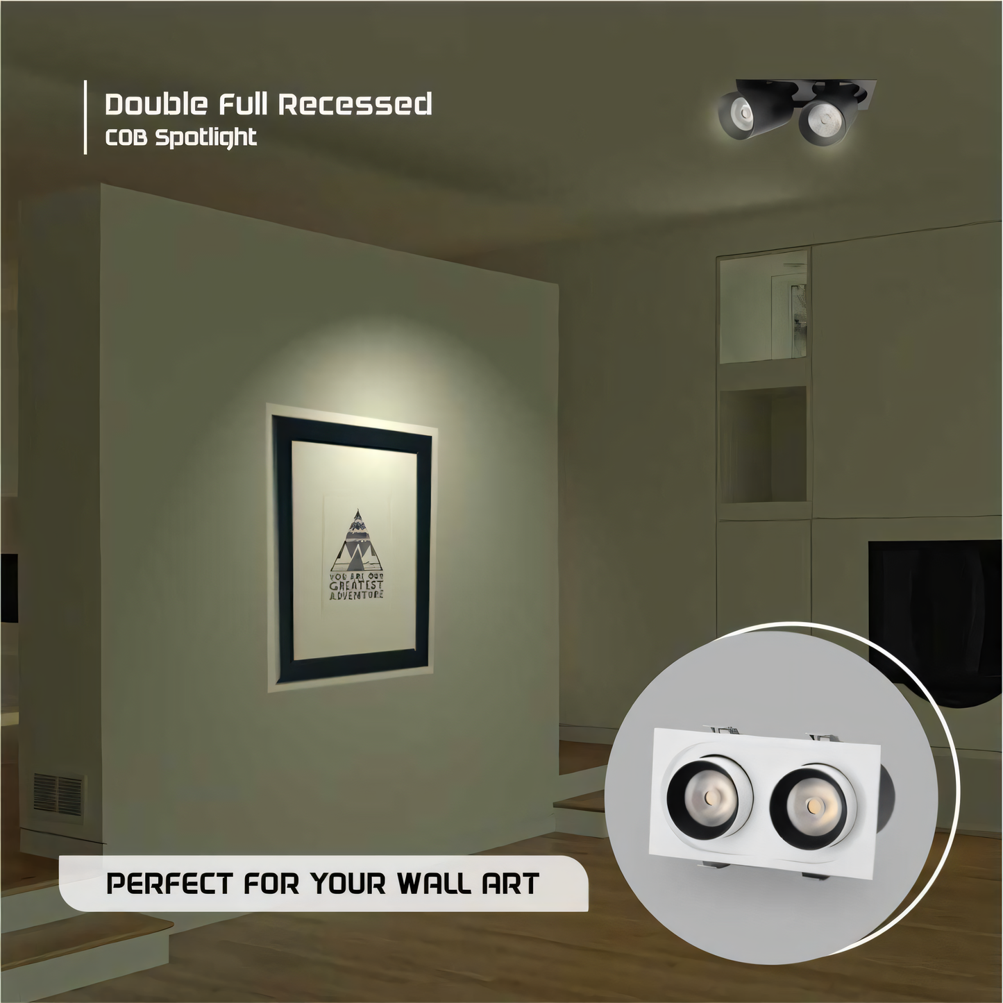 Adjustable Double Full Recessed COB Spotlight