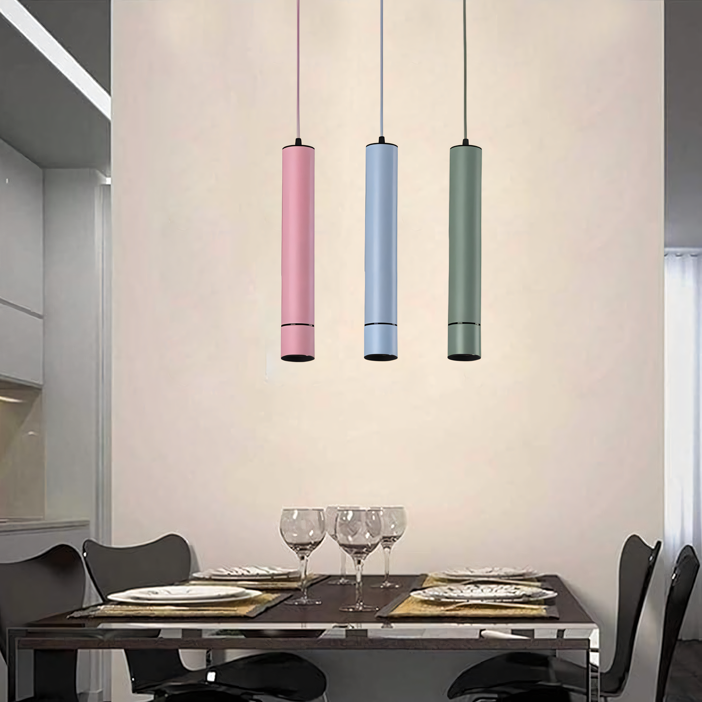 Colorful Surface Hanging COB Pendant Light: A vibrant, multi-colored LED chandelier.