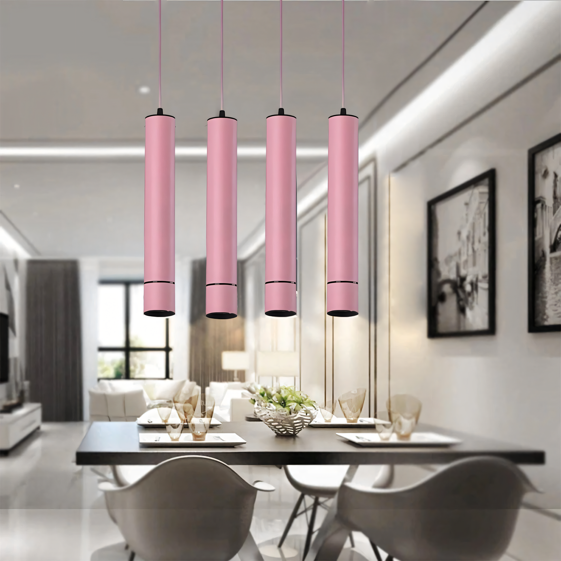 Colorful Surface Hanging COB Pendant Light: A vibrant, multi-colored LED chandelier.