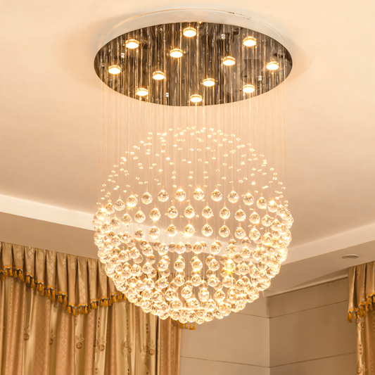 Spherical Crystal Flush Mount Chandelier