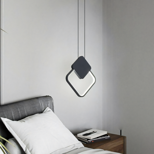 Elegant Modern Geometric Rhombus LED Pendant Light in Luxury Mall